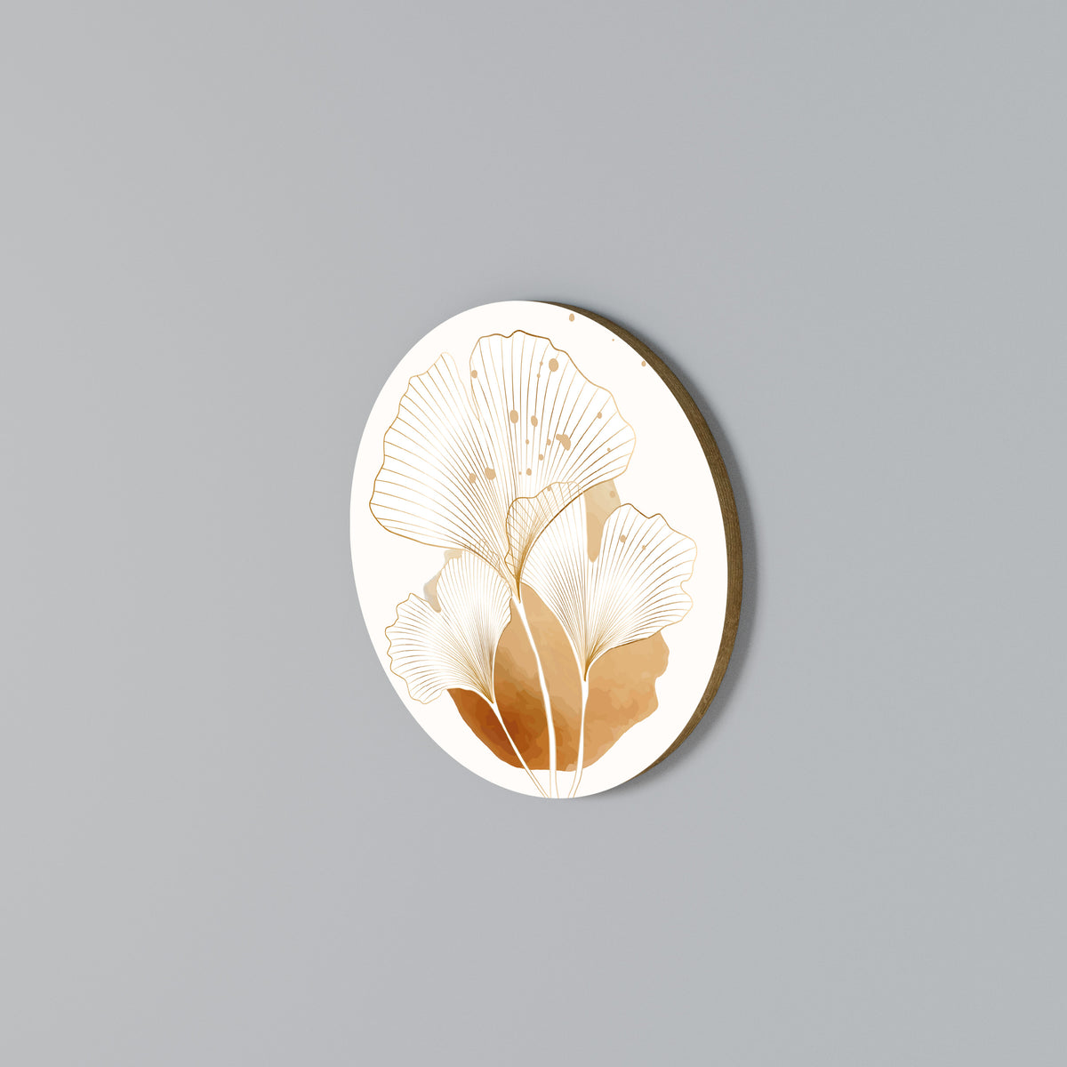 GOLDEN GINKGO DREAMS Round Wall Art
