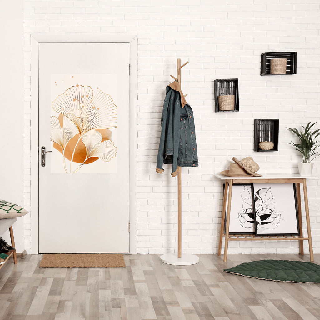 Affiche verticale autocollante « RÊVES DE GINKGO DORÉ »