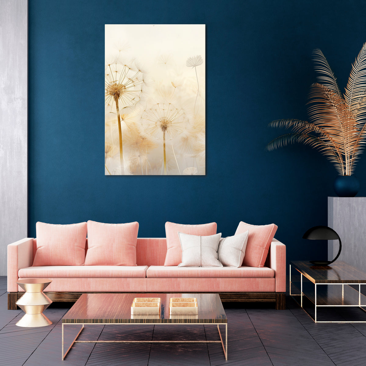 DREAMY DANDELION FIELDS Vertical Canvas Print