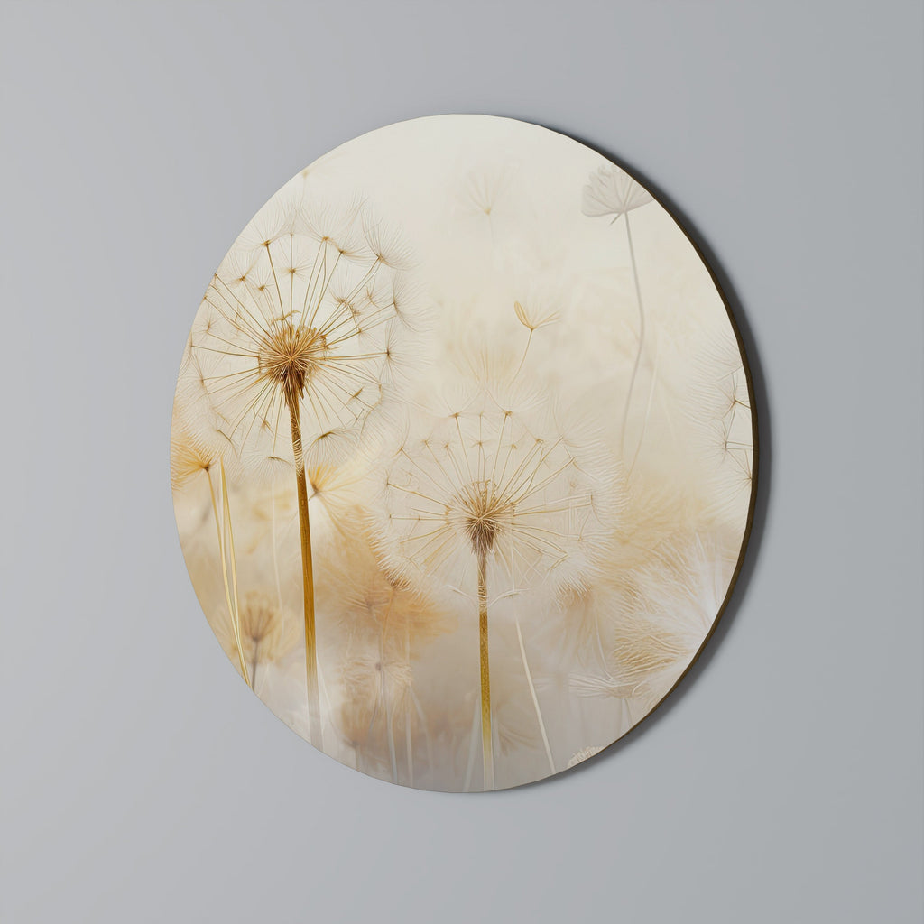 DREAMY DANDELION FIELDS Round Wall Art