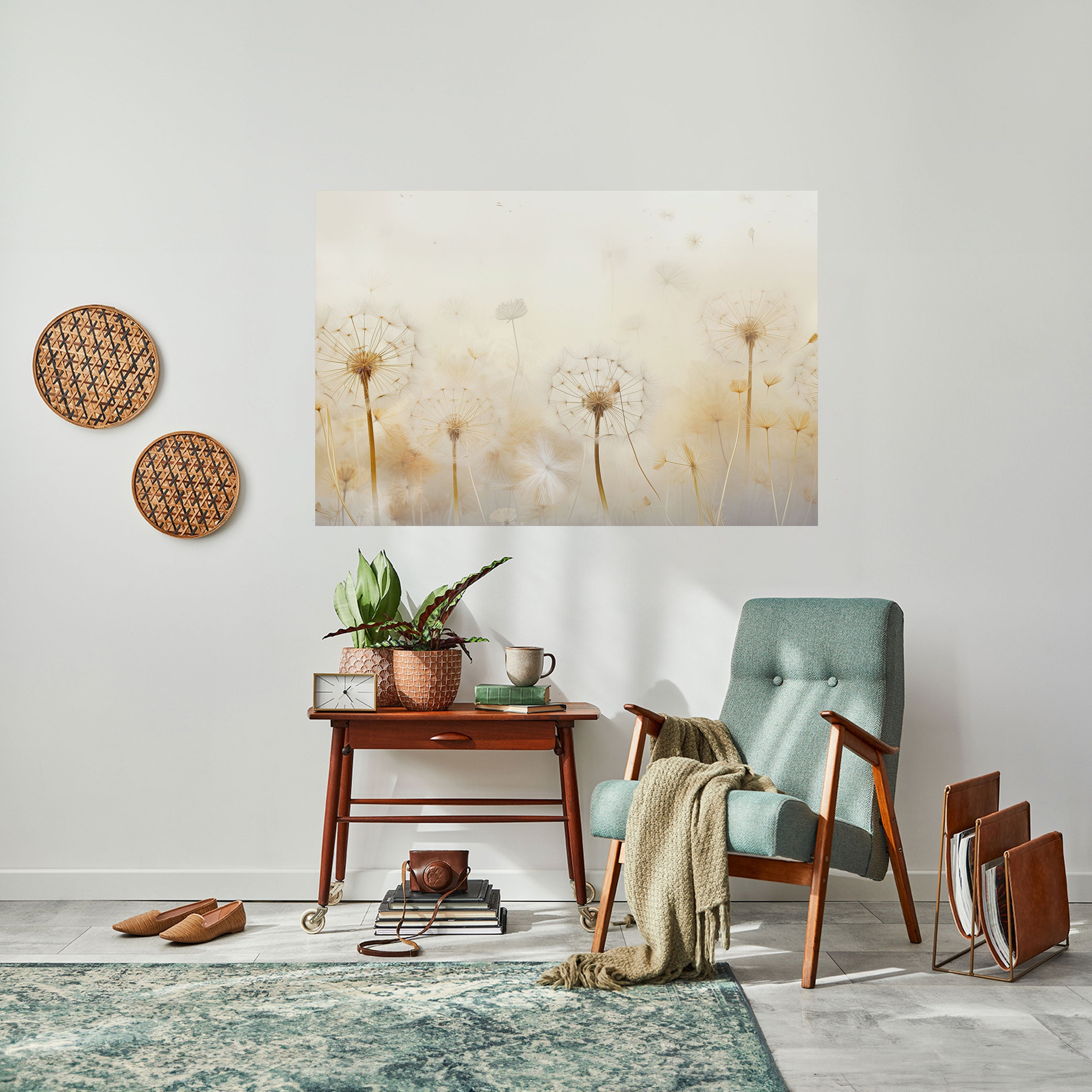 Affiche horizontale autocollante « DREAMY DANDELIONS FIELDS »