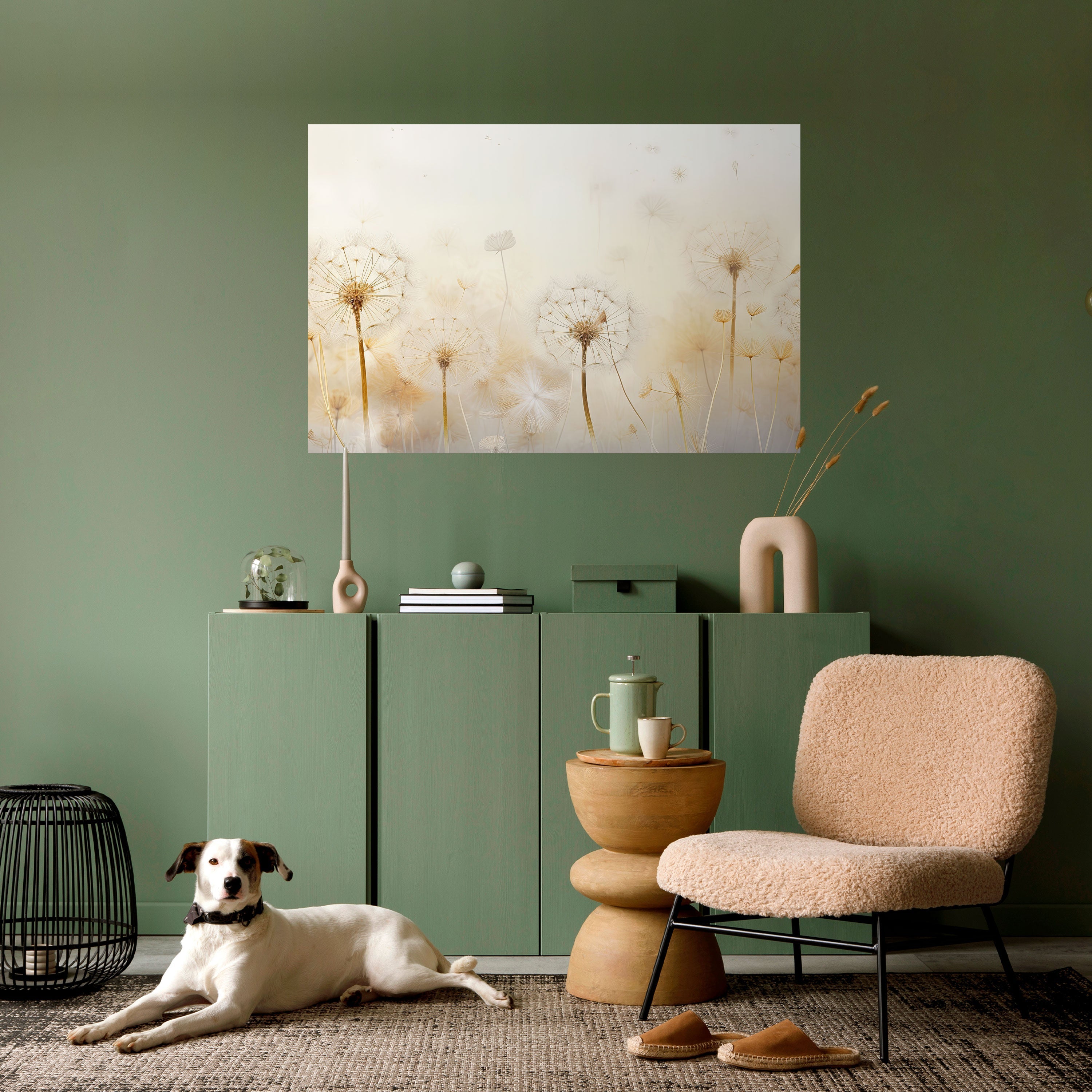 Affiche horizontale autocollante « DREAMY DANDELIONS FIELDS »