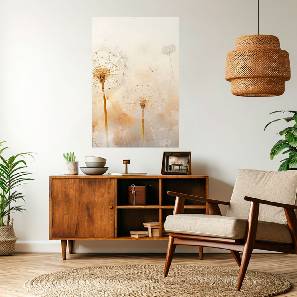 Affiche verticale autocollante « DREAMY DANDELION FIELDS »