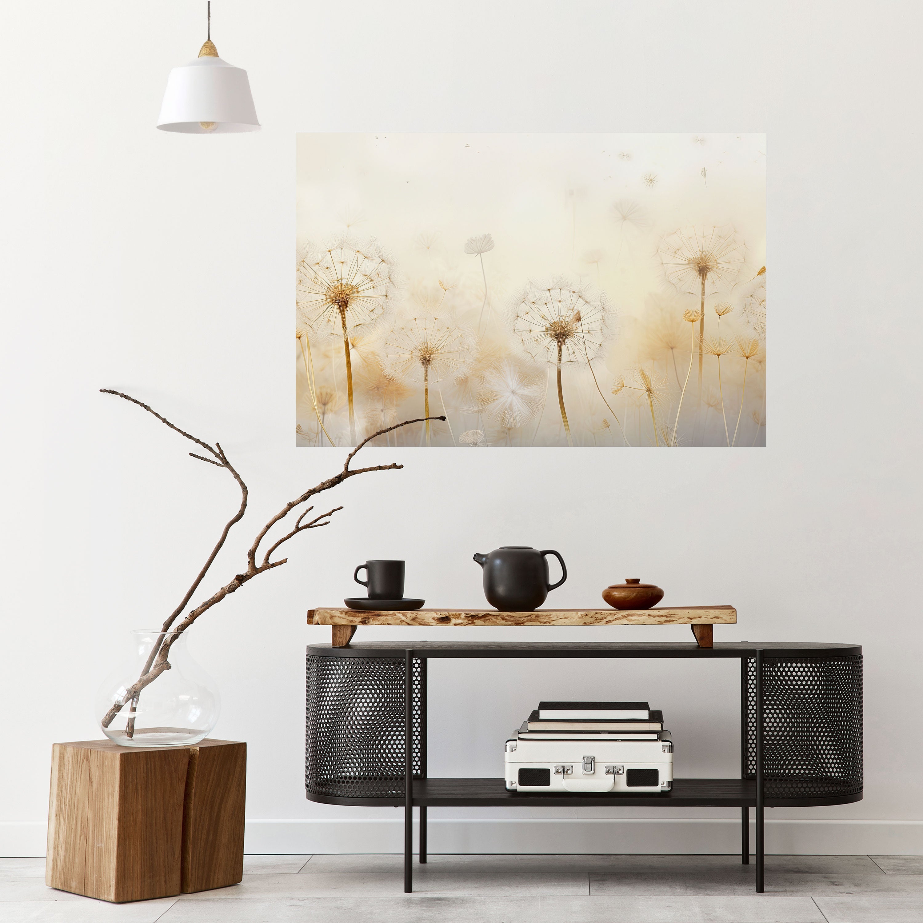 Affiche horizontale autocollante « DREAMY DANDELIONS FIELDS »