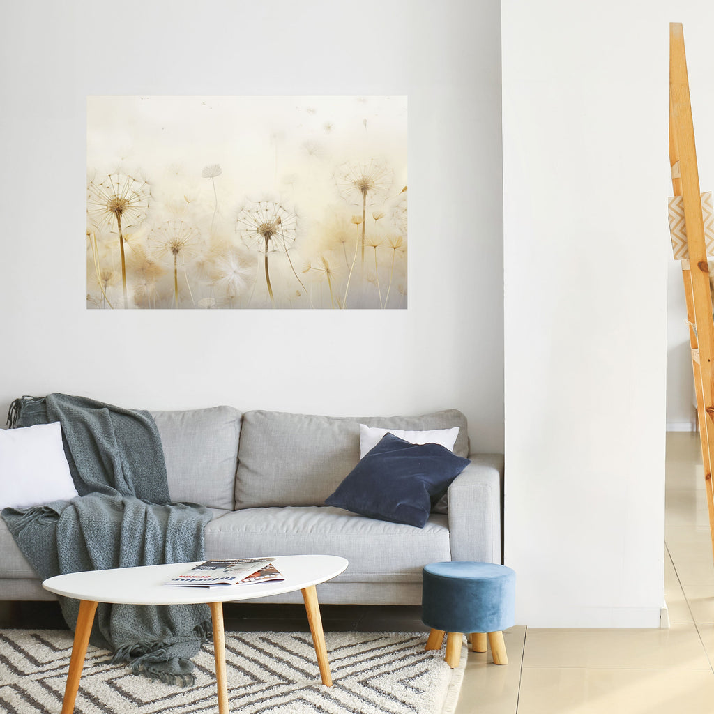 Affiche horizontale autocollante « DREAMY DANDELIONS FIELDS »