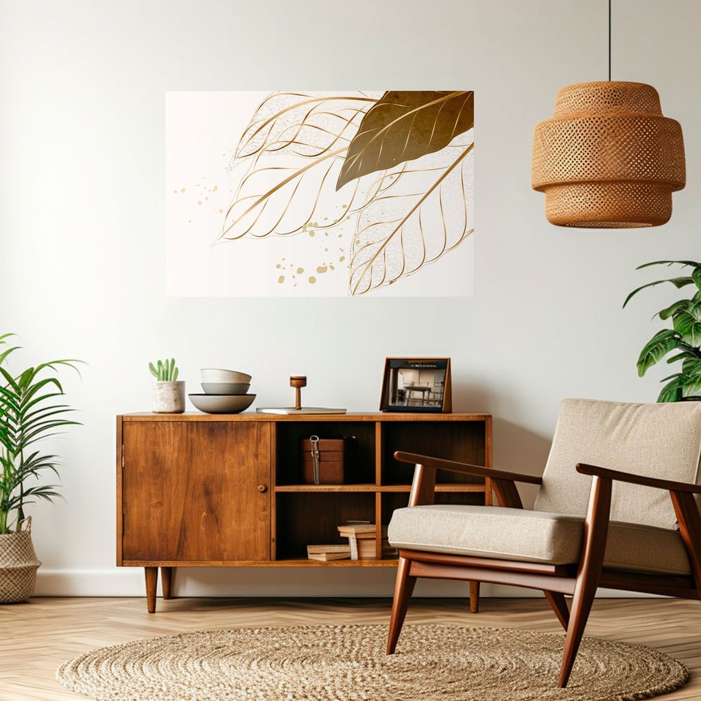 Affiche horizontale autocollante « ÉLÉGANCE DANS LE FEUILLAGE »