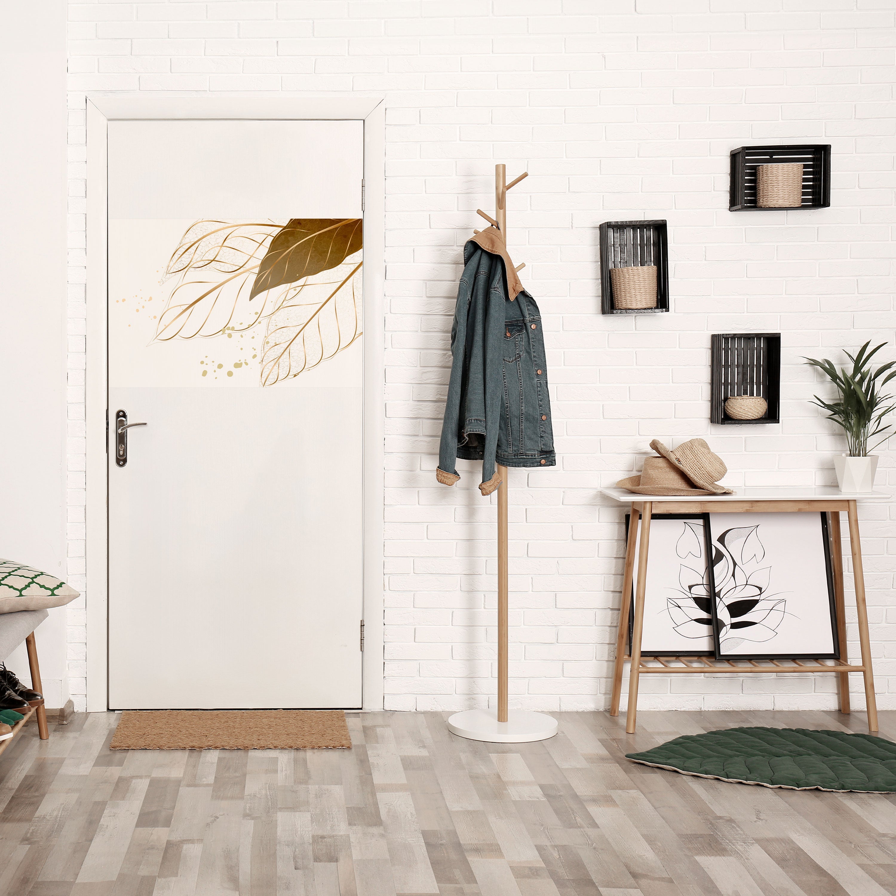 Affiche horizontale autocollante « ÉLÉGANCE DANS LE FEUILLAGE »