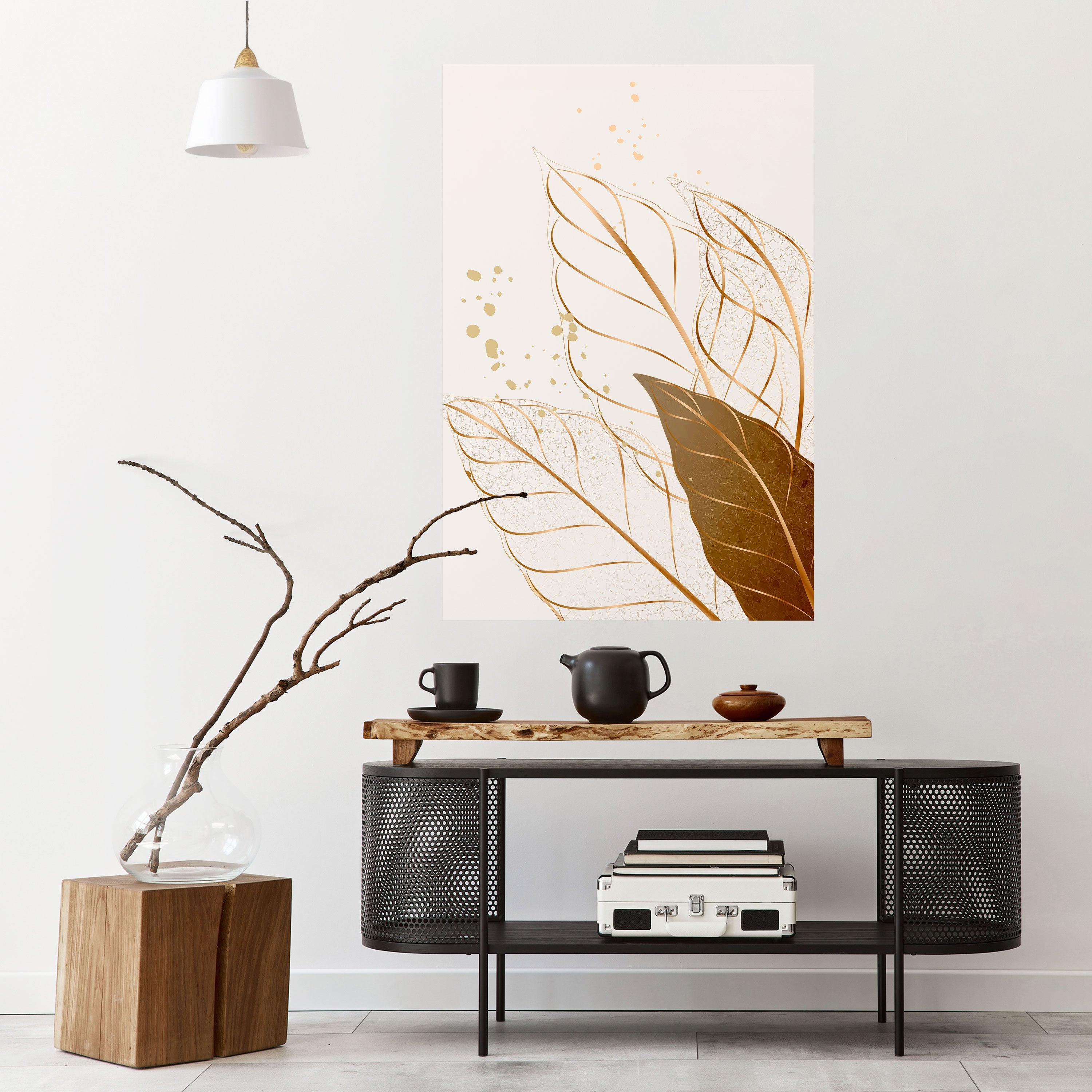 Affiche verticale autocollante « ÉLÉGANCE DANS LE FEUILLAGE »