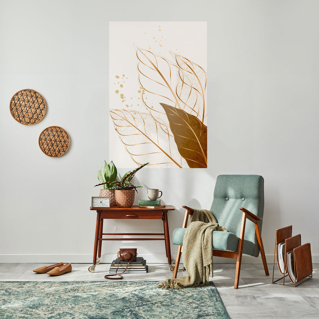 Affiche verticale autocollante « ÉLÉGANCE DANS LE FEUILLAGE »