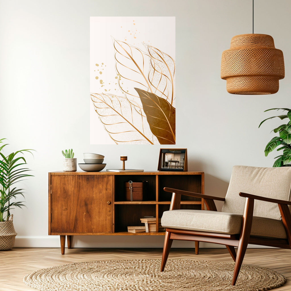 Affiche verticale autocollante « ÉLÉGANCE DANS LE FEUILLAGE »