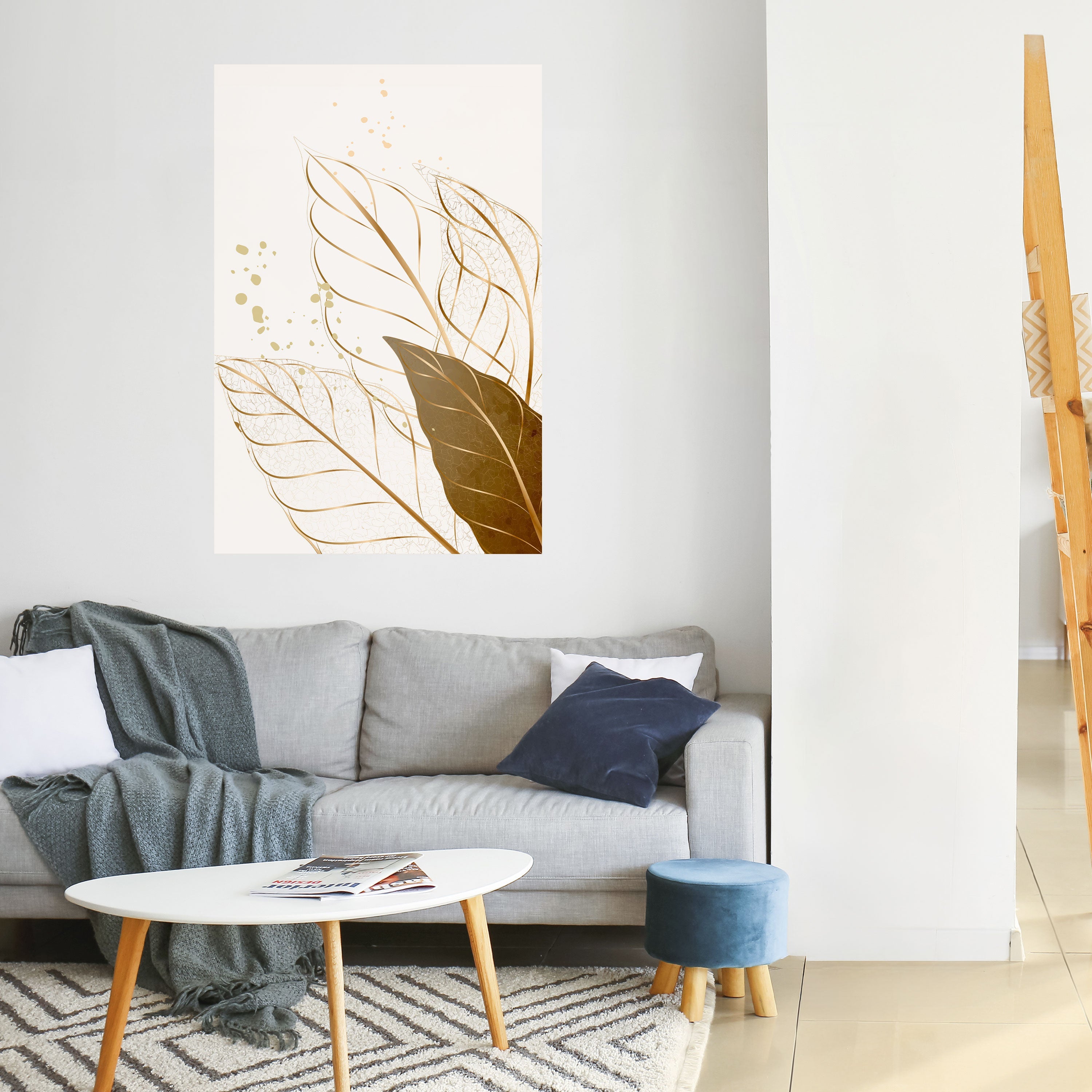 Affiche verticale autocollante « ÉLÉGANCE DANS LE FEUILLAGE »