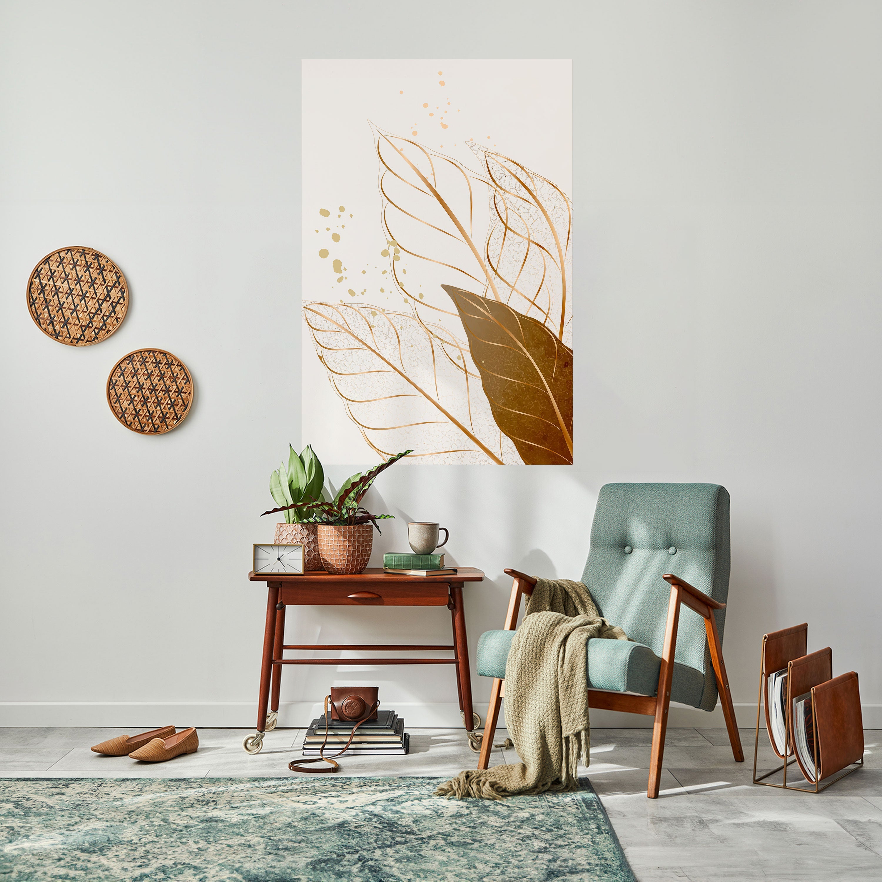 Affiche verticale autocollante « ÉLÉGANCE DANS LE FEUILLAGE »