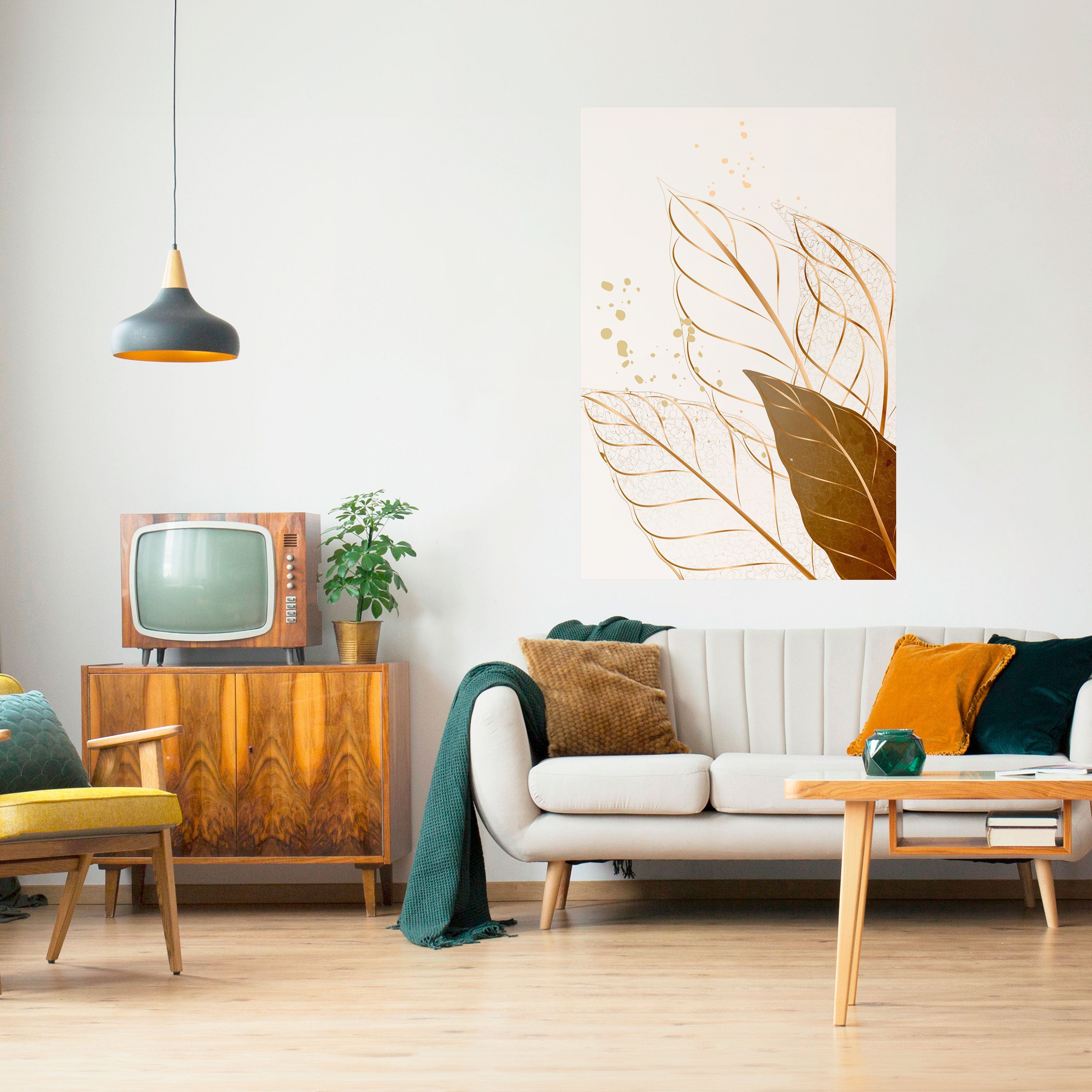 Affiche verticale autocollante « ÉLÉGANCE DANS LE FEUILLAGE »