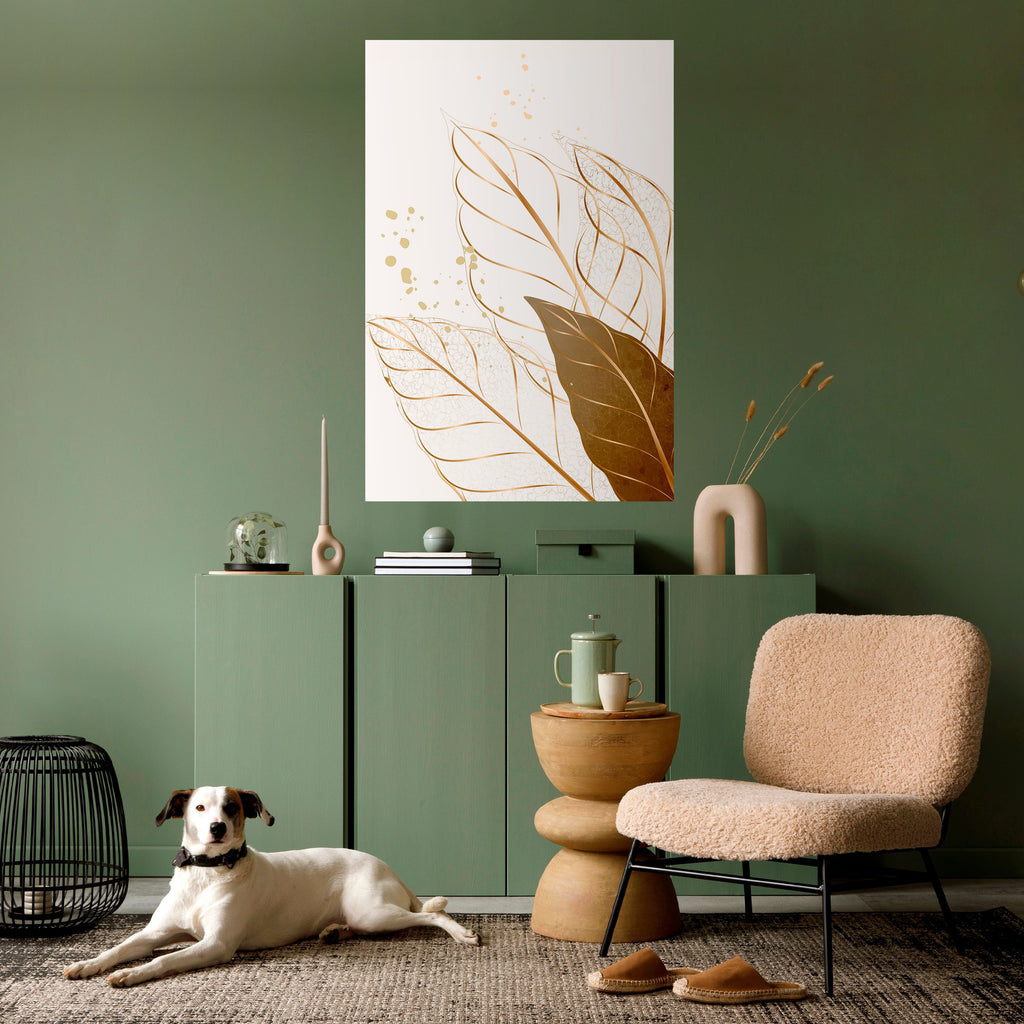 Affiche verticale autocollante « ÉLÉGANCE DANS LE FEUILLAGE »