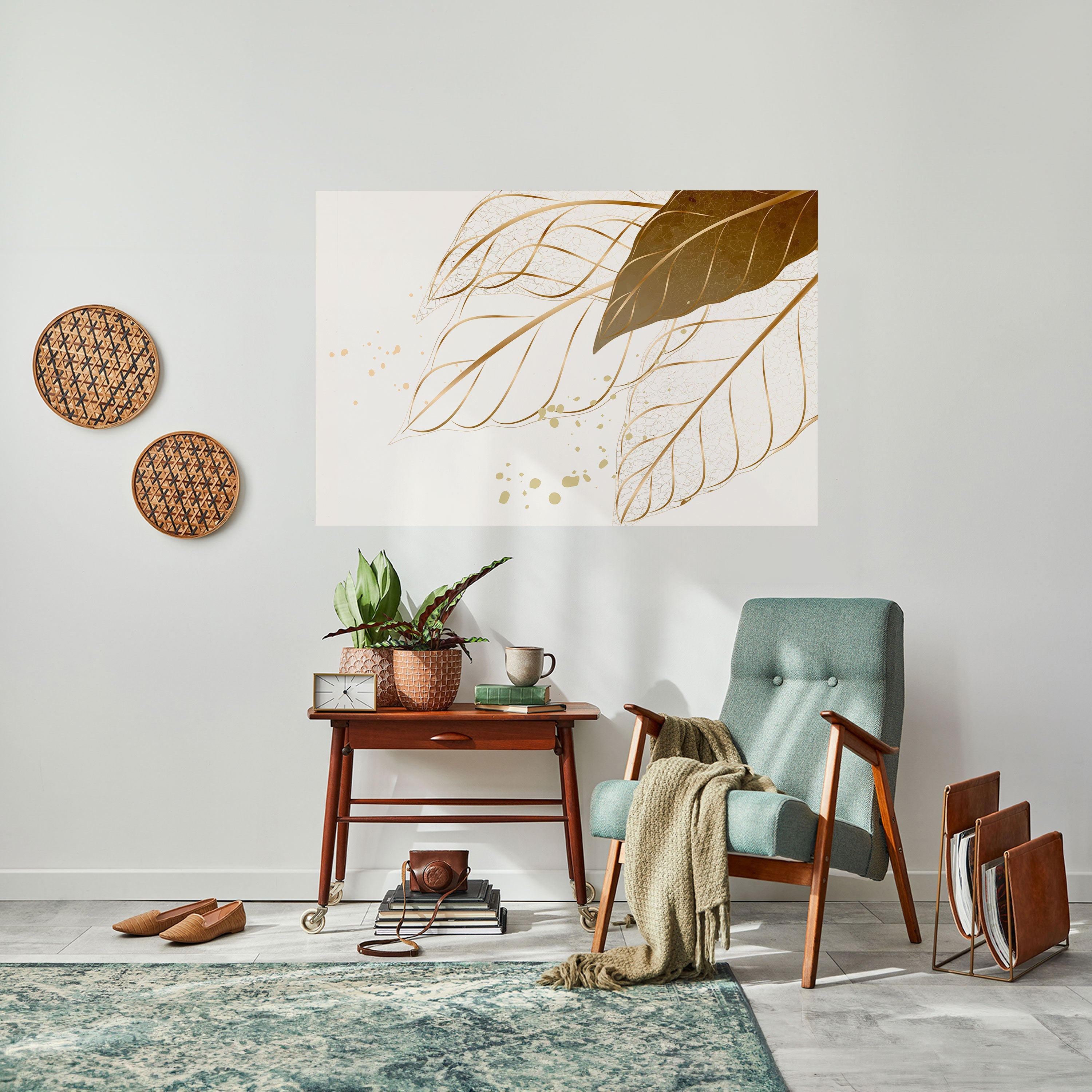 Affiche horizontale autocollante « ÉLÉGANCE DANS LE FEUILLAGE »