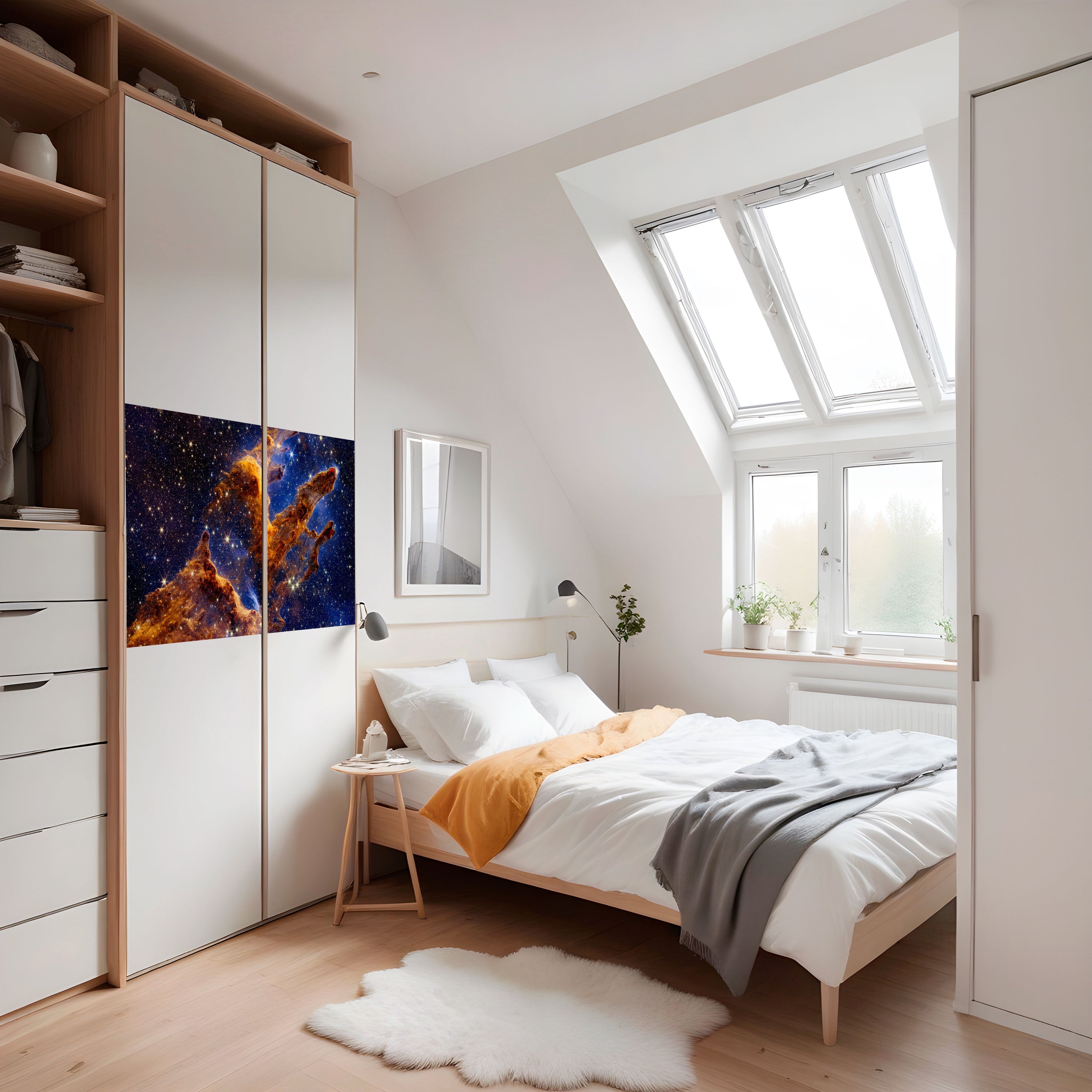 Affiche horizontale autocollante « Paysage de rêve cosmique »