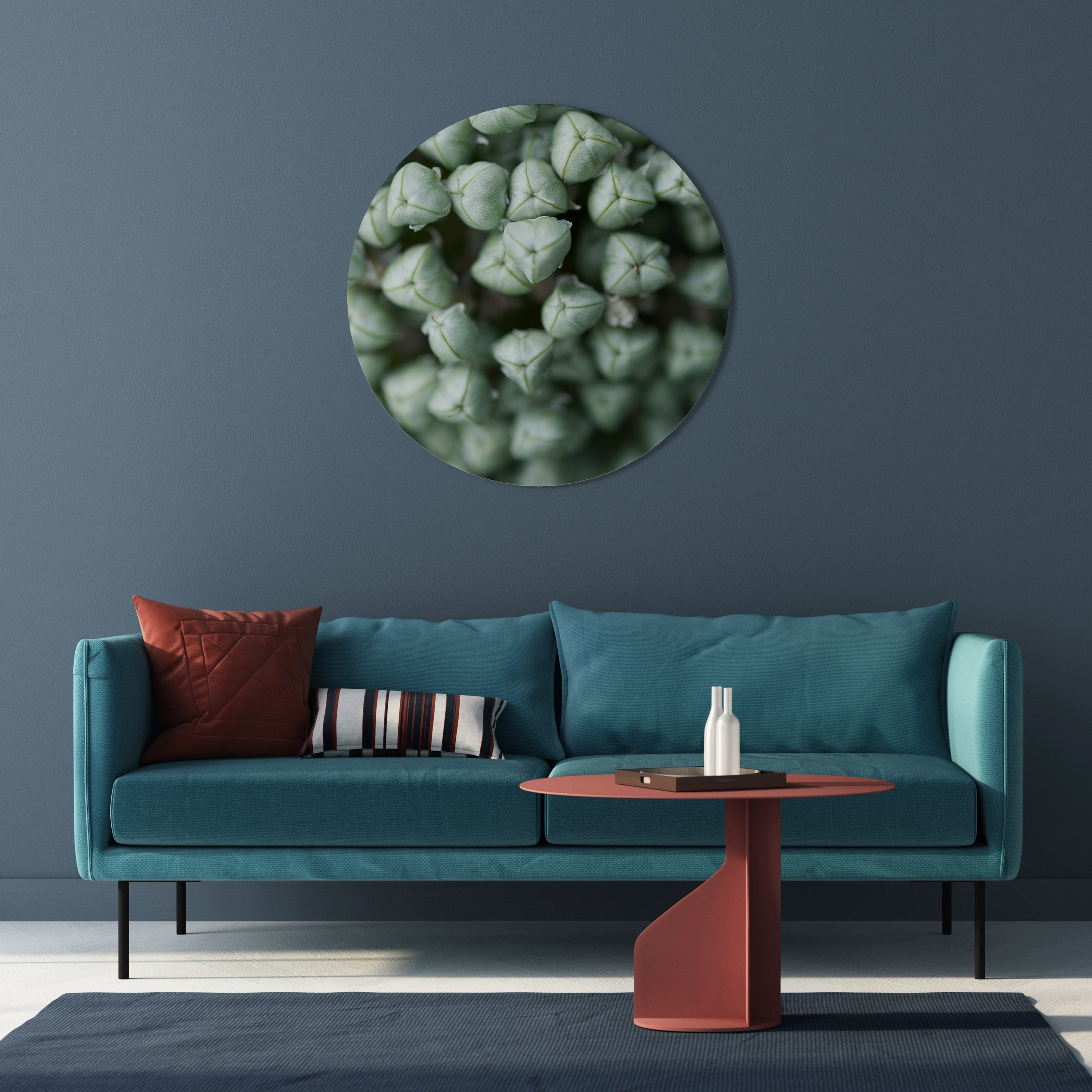 Décoration murale ronde TEXTURÉE GREEN TIDBITS