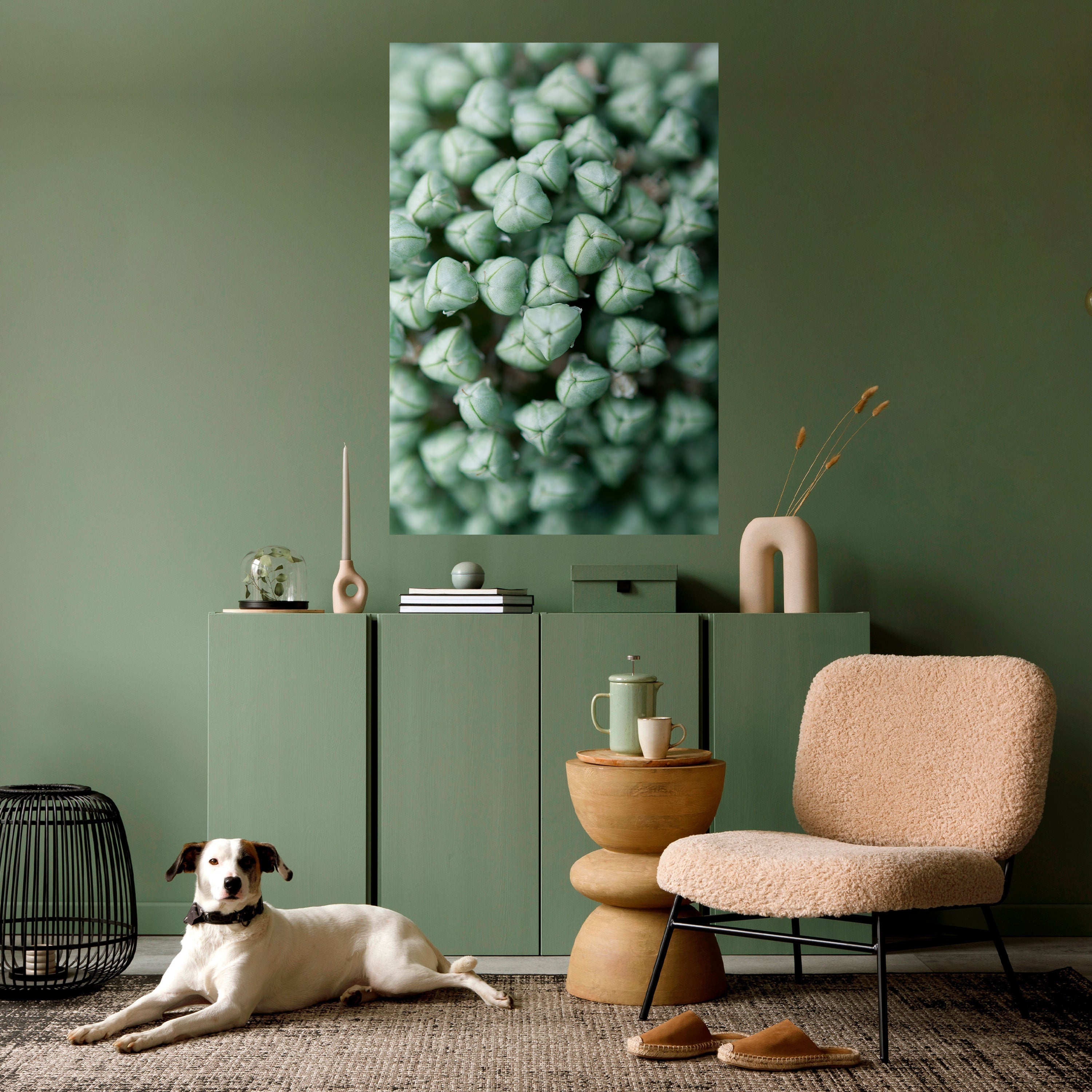 Affiche verticale autocollante « Délices verts texturés »