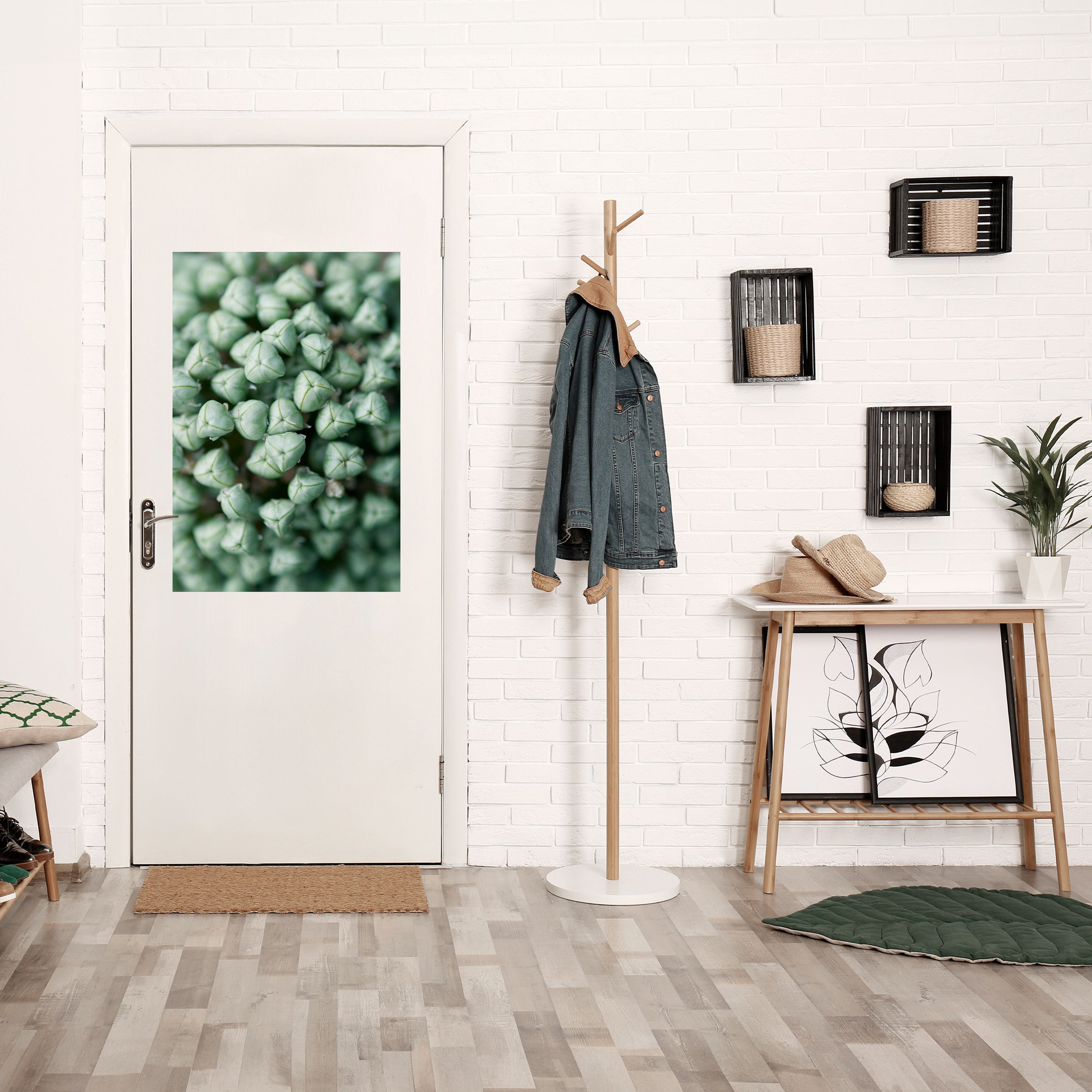 Affiche verticale autocollante « Délices verts texturés »