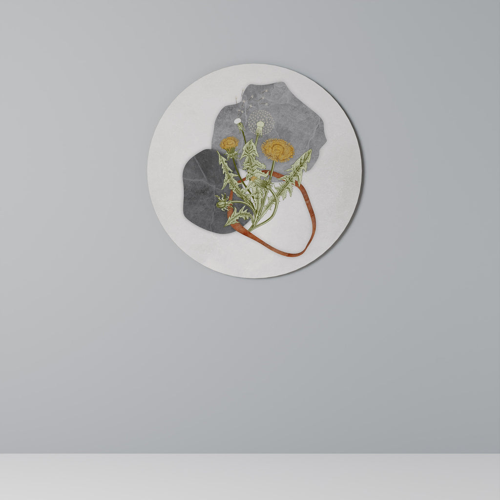 Décoration murale ronde en forme de PISSENLIT