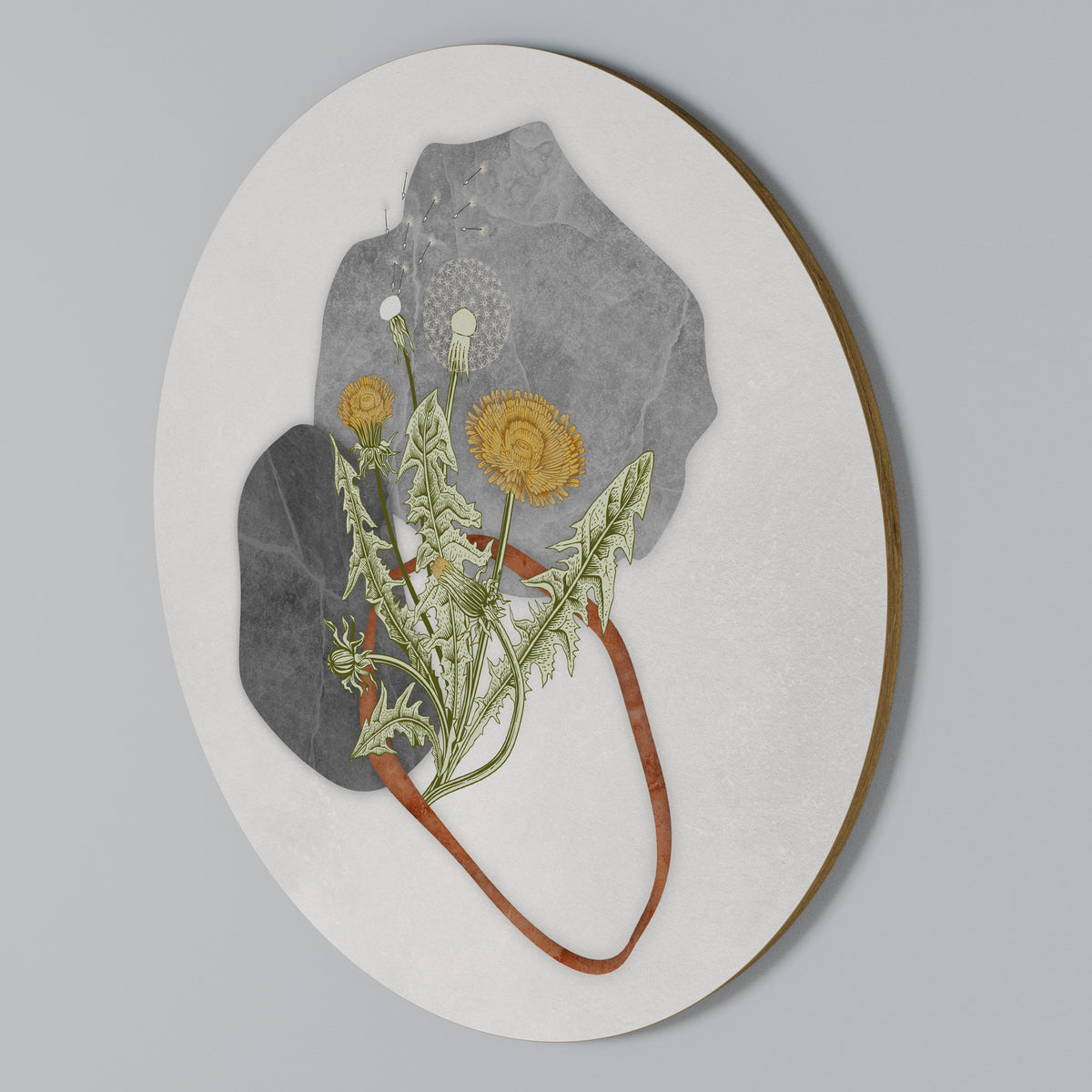 DANDELION RING Round Wall Art