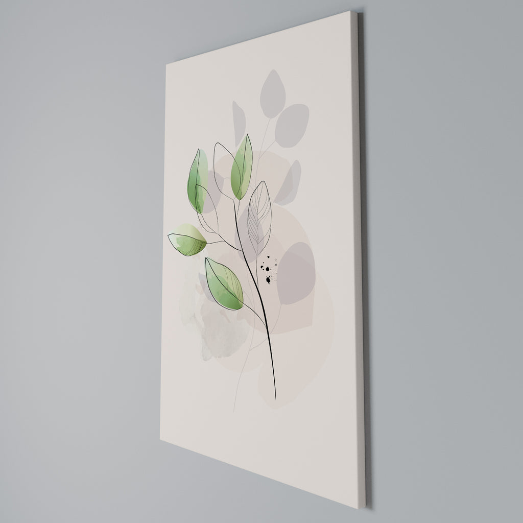 SERENE LEAF SONG Vertical Canvas Print