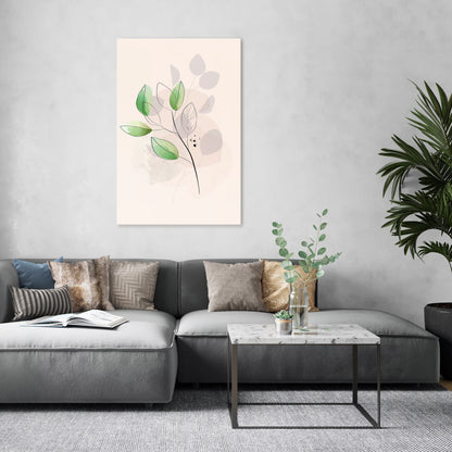SERENE LEAF SONG Vertical Canvas Print