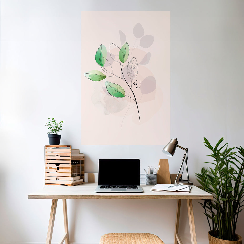Affiche verticale autocollante « Serene Leaf Song »