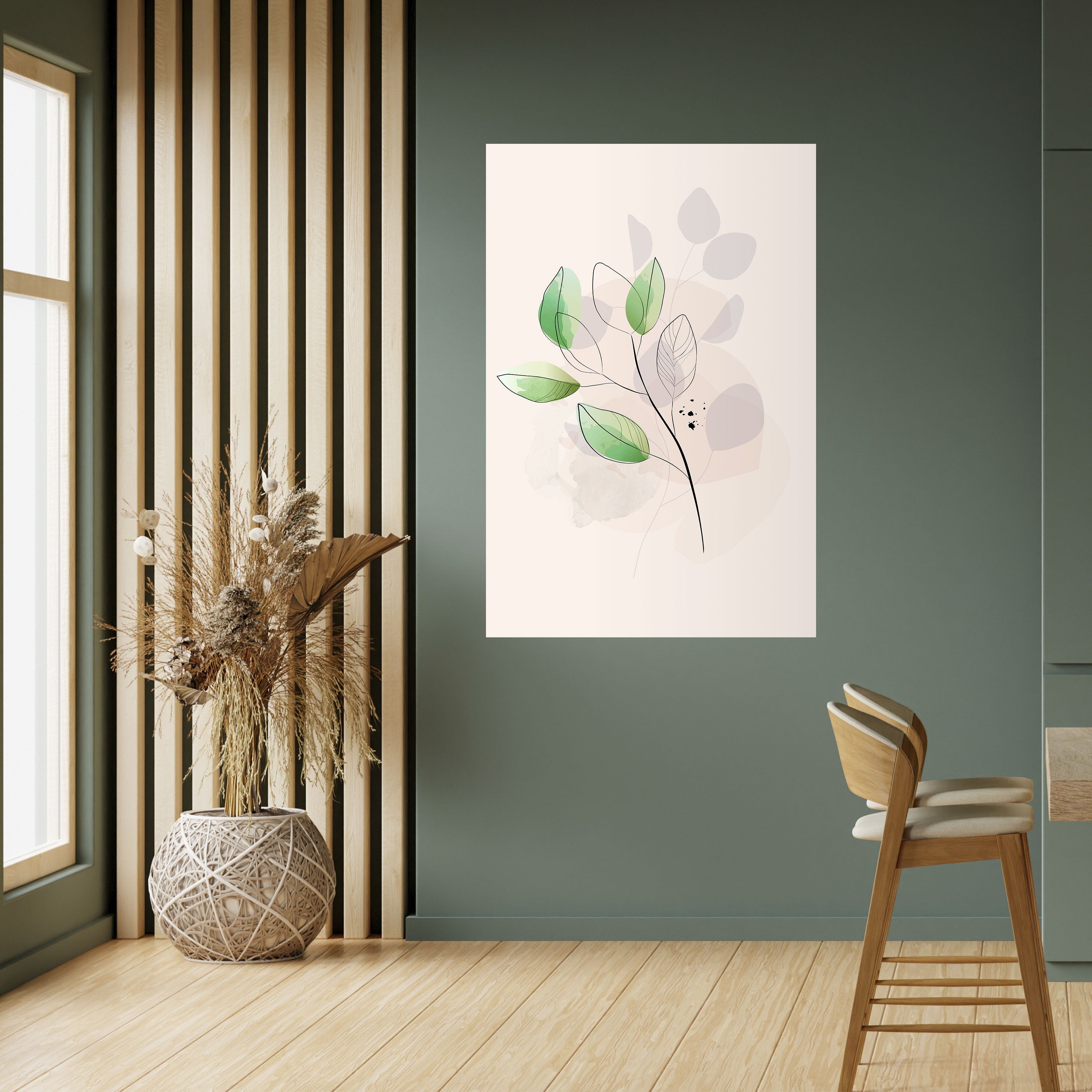 Affiche verticale autocollante « Serene Leaf Song »