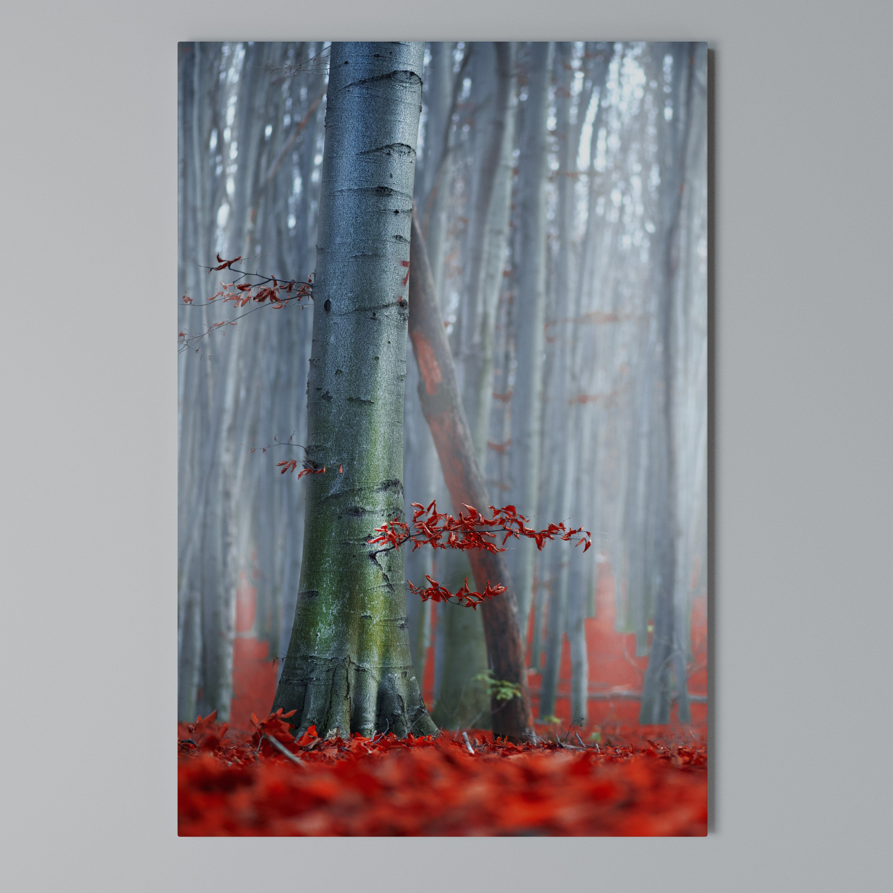 TRANQUIL RED ELEGANCE Vertical Canvas Print