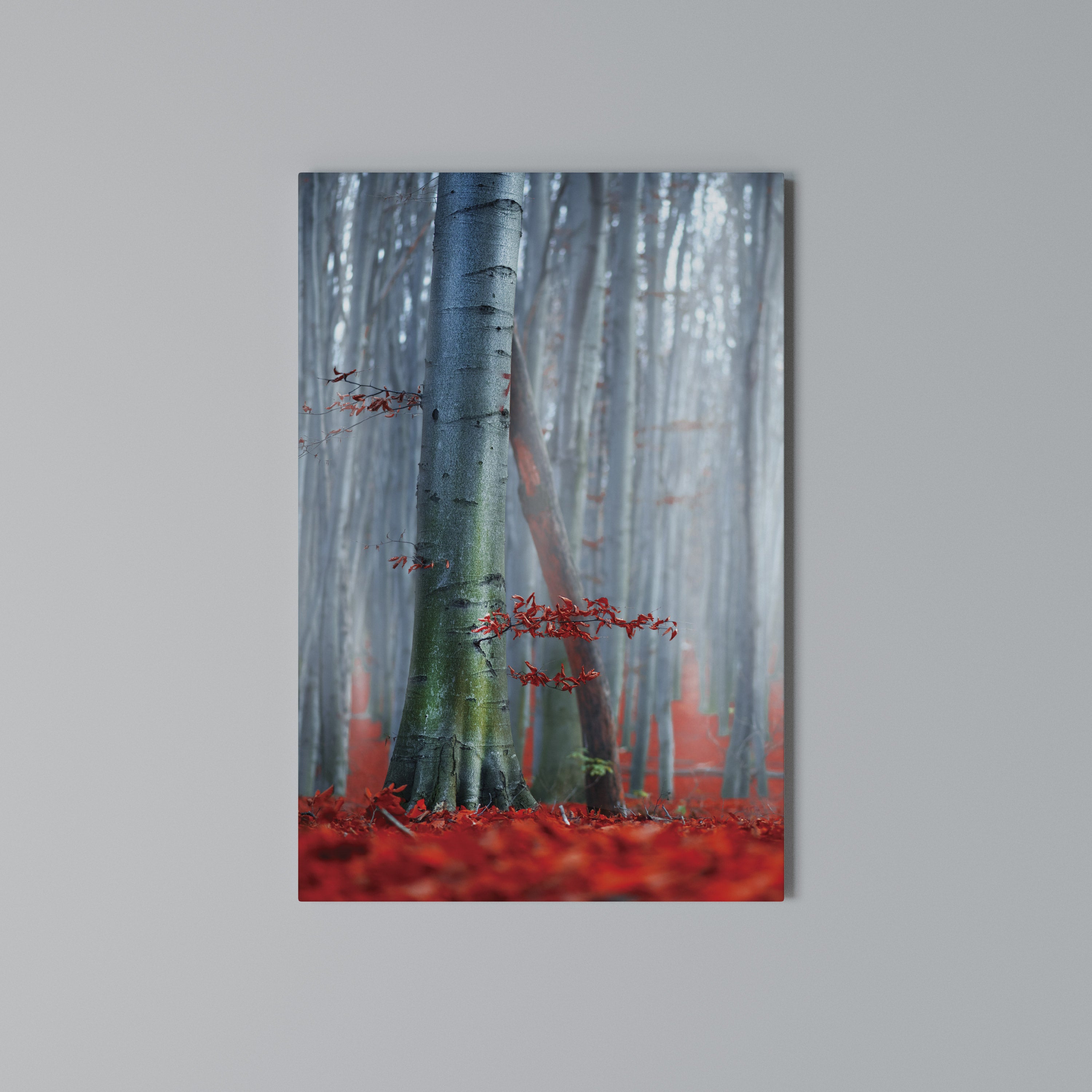 TRANQUIL RED ELEGANCE Vertical Canvas Print