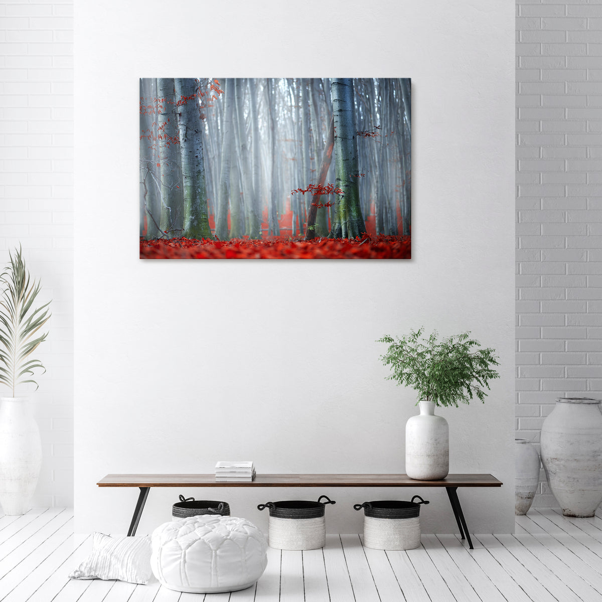 TRANQUIL RED ELEGANCE Horizontal Canvas Print
