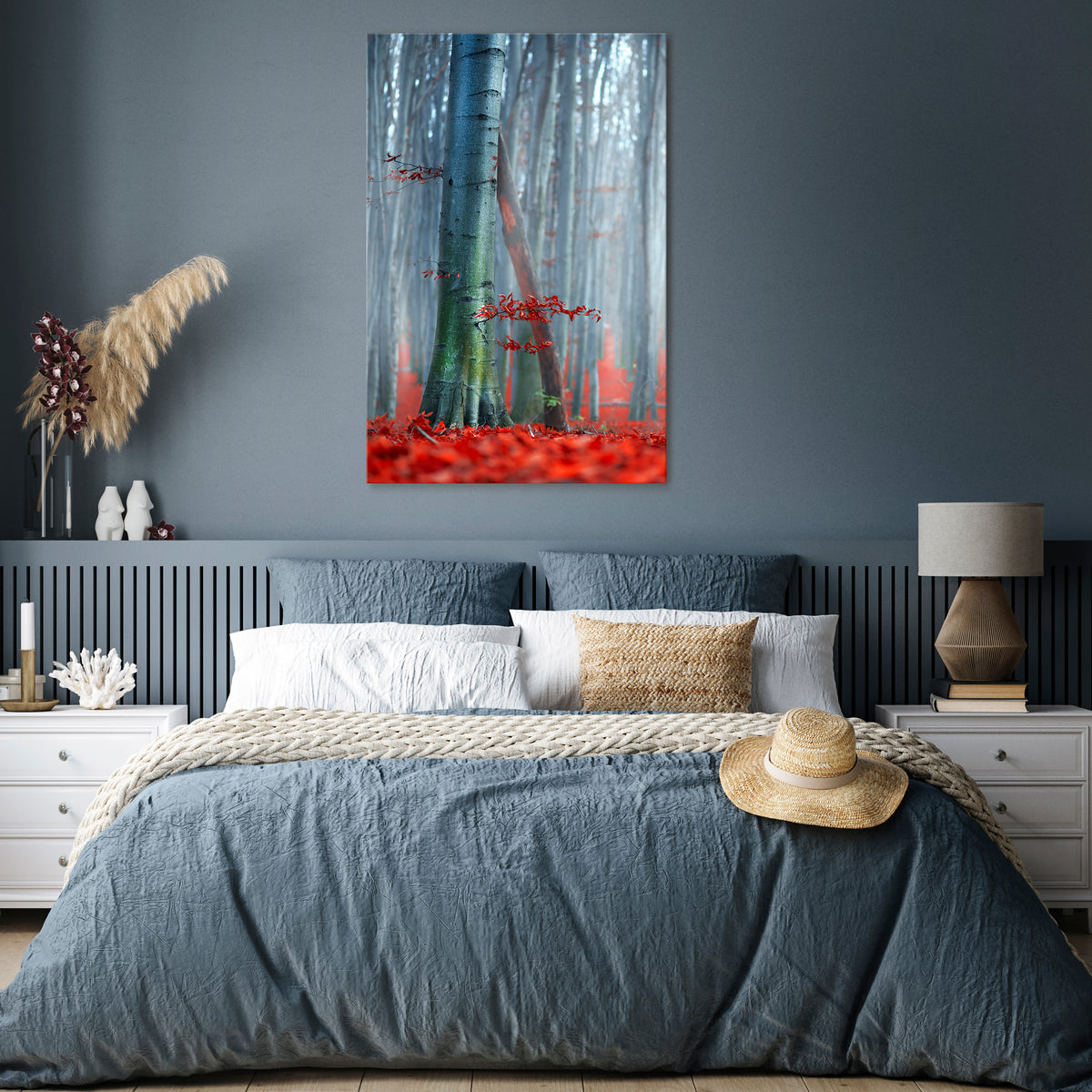 TRANQUIL RED ELEGANCE Vertical Canvas Print