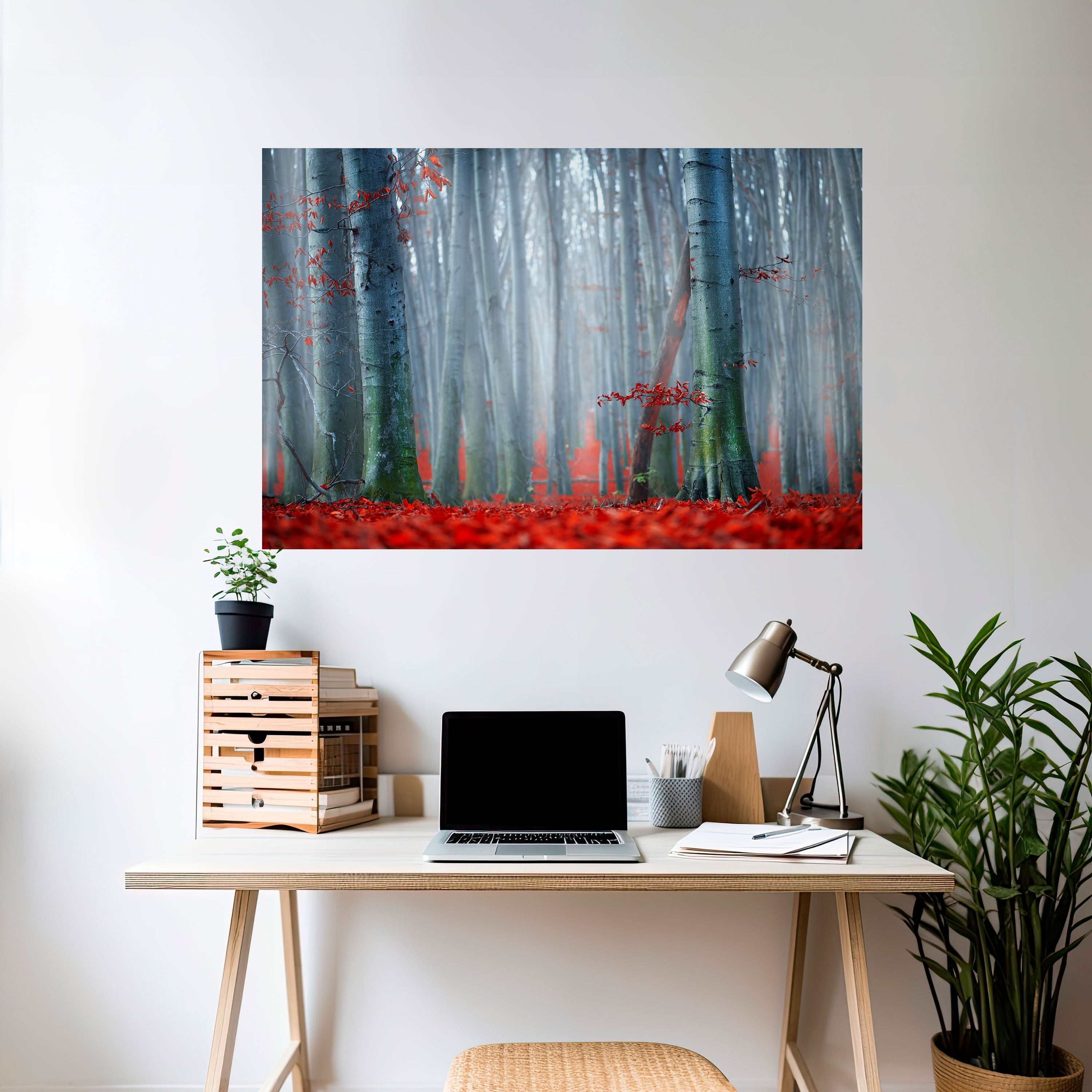 Affiche horizontale autocollante TRANQUIL RED ELEGANCE