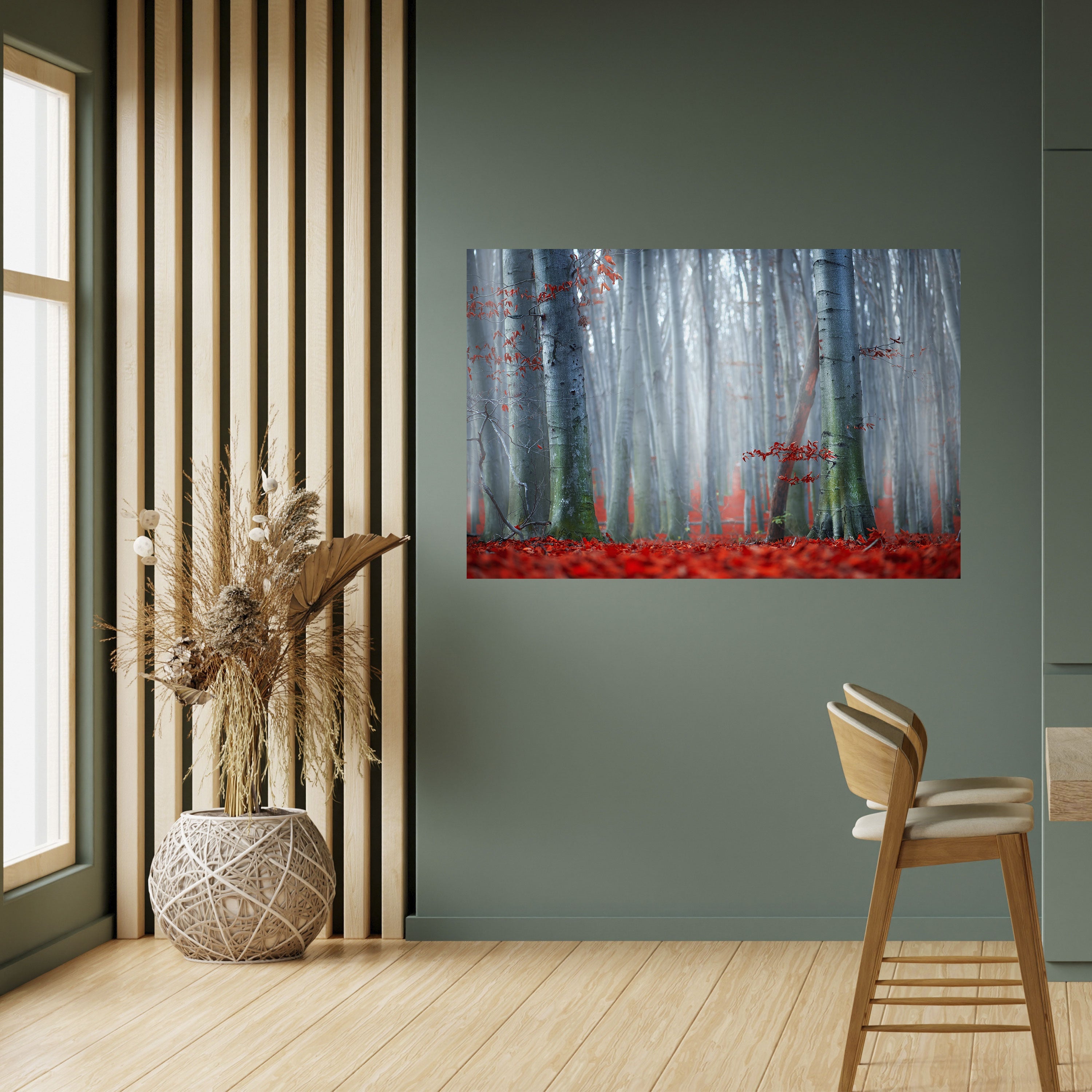 Affiche horizontale autocollante TRANQUIL RED ELEGANCE