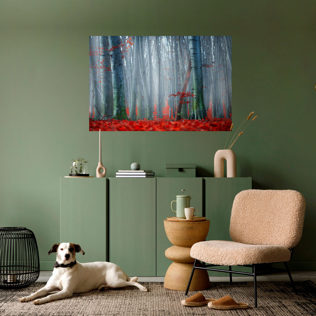 Affiche horizontale autocollante TRANQUIL RED ELEGANCE