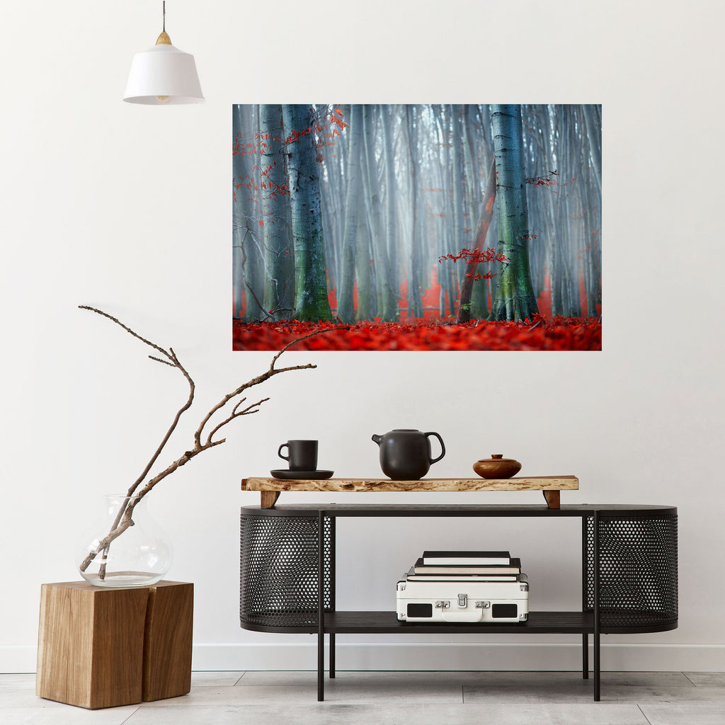 Affiche horizontale autocollante TRANQUIL RED ELEGANCE