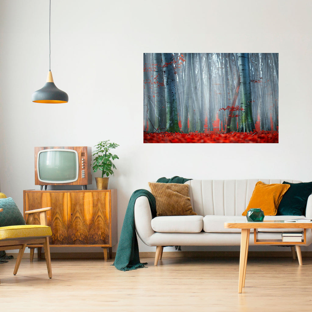 Affiche horizontale autocollante TRANQUIL RED ELEGANCE