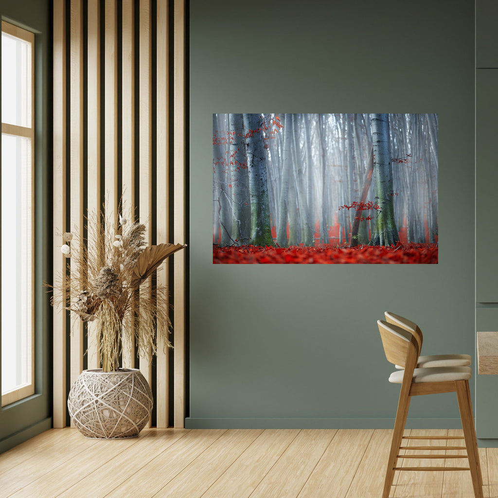 Affiche horizontale autocollante TRANQUIL RED ELEGANCE