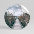 GAZE INTO STILLNESS Peel and Stick Round Sticker