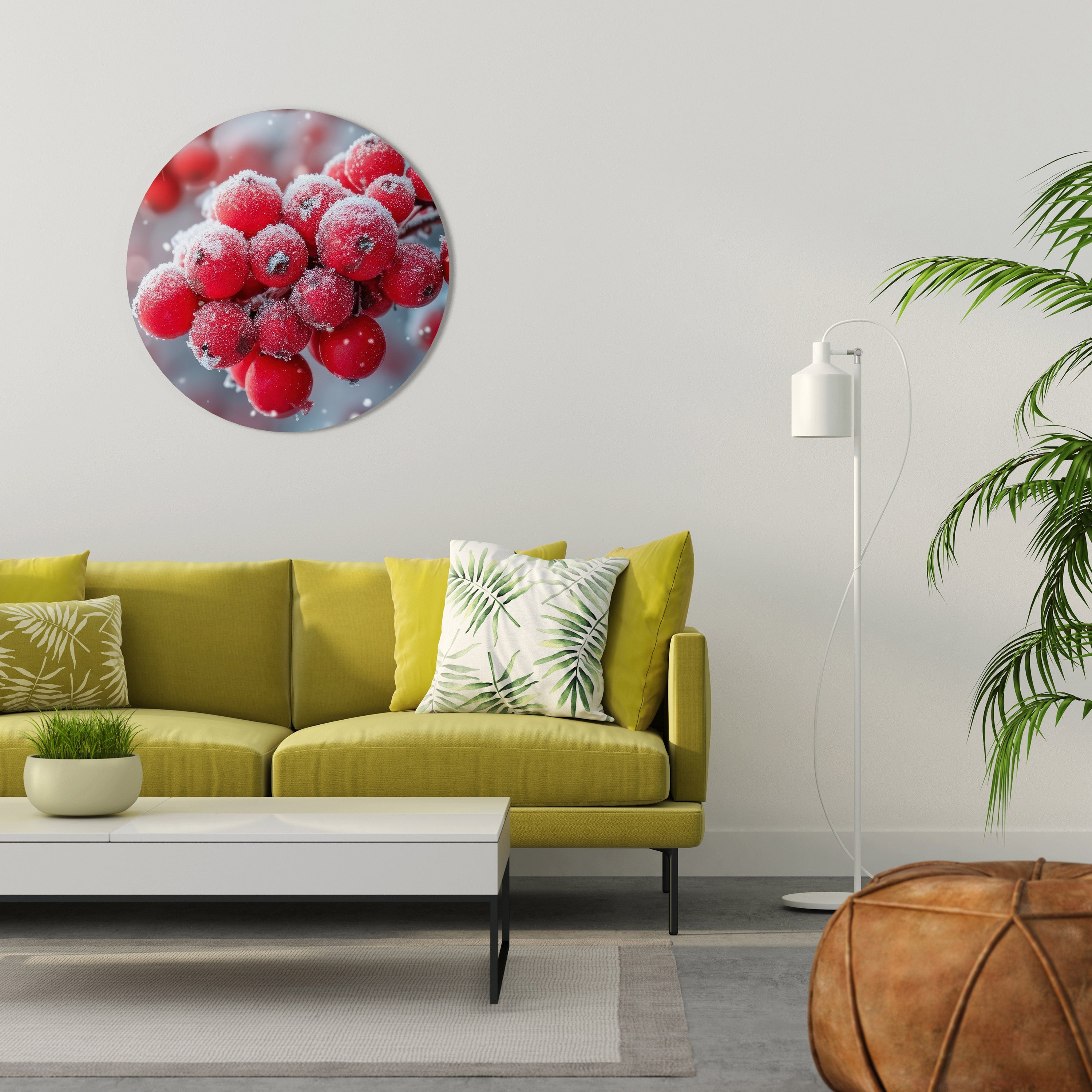 TRÉSORS POURPRES DE L'HIVER Art mural rond