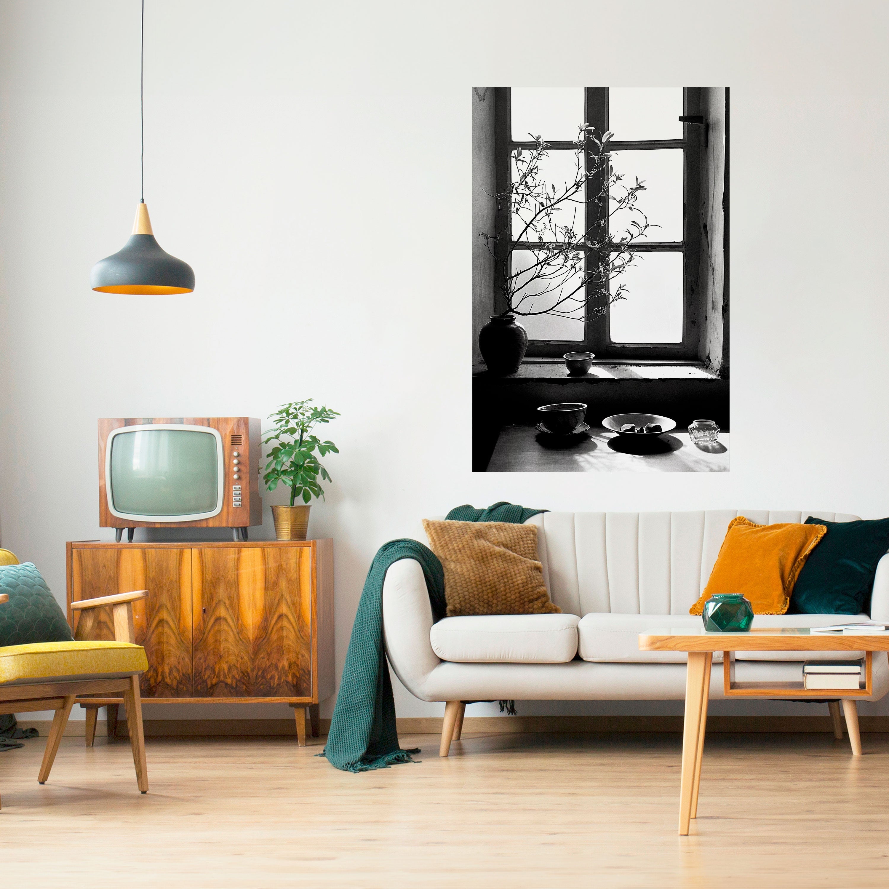 Affiche verticale autocollante « LUMIÈRE CHUCHOTANTE DE FENÊTRE »