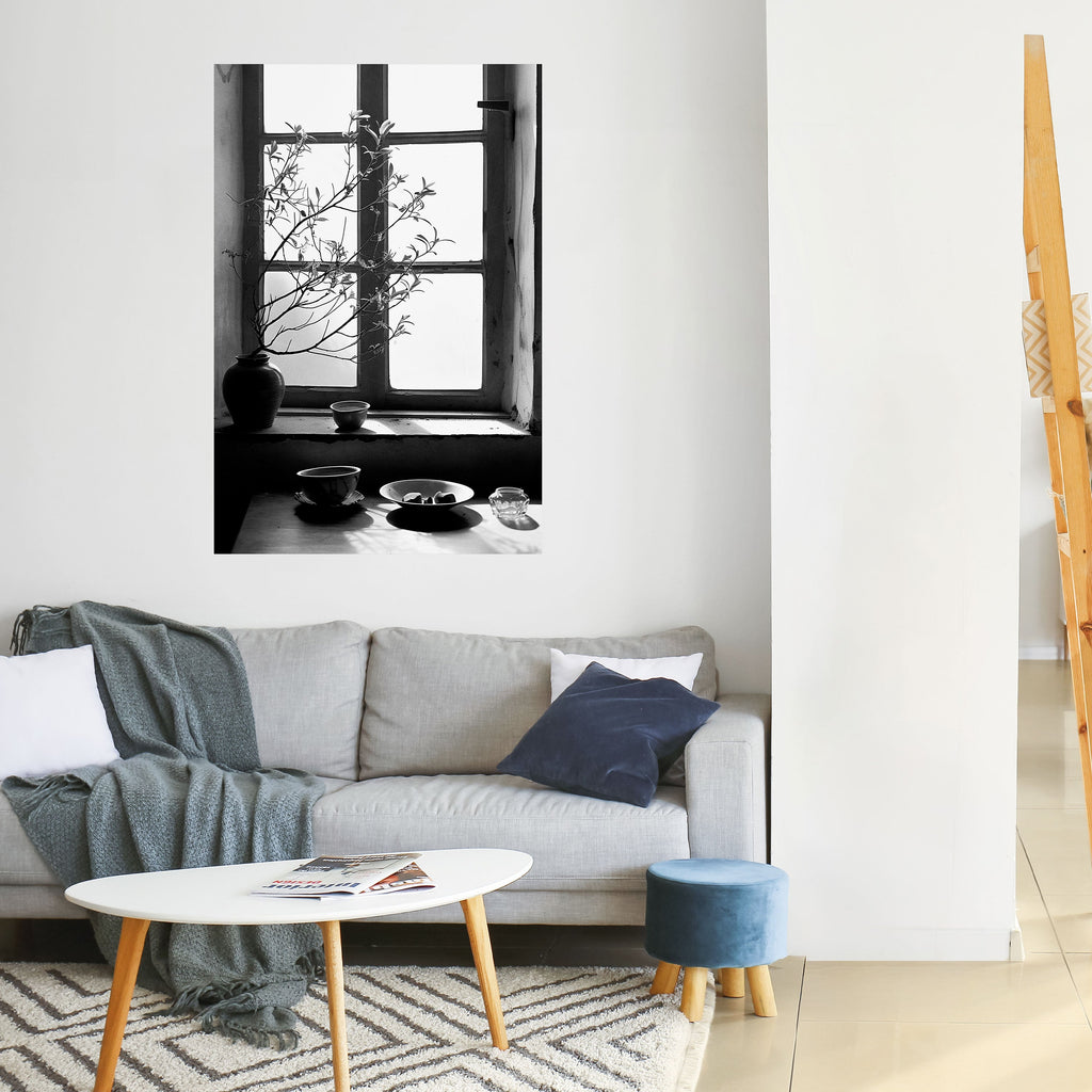 Affiche verticale autocollante « LUMIÈRE CHUCHOTANTE DE FENÊTRE »