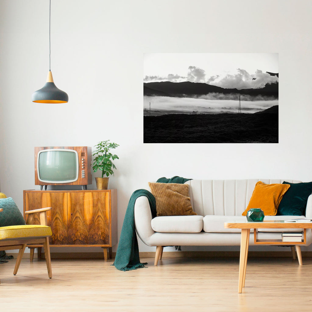 Affiche horizontale autocollante « MISTY MOUNTAIN RADIANCE »