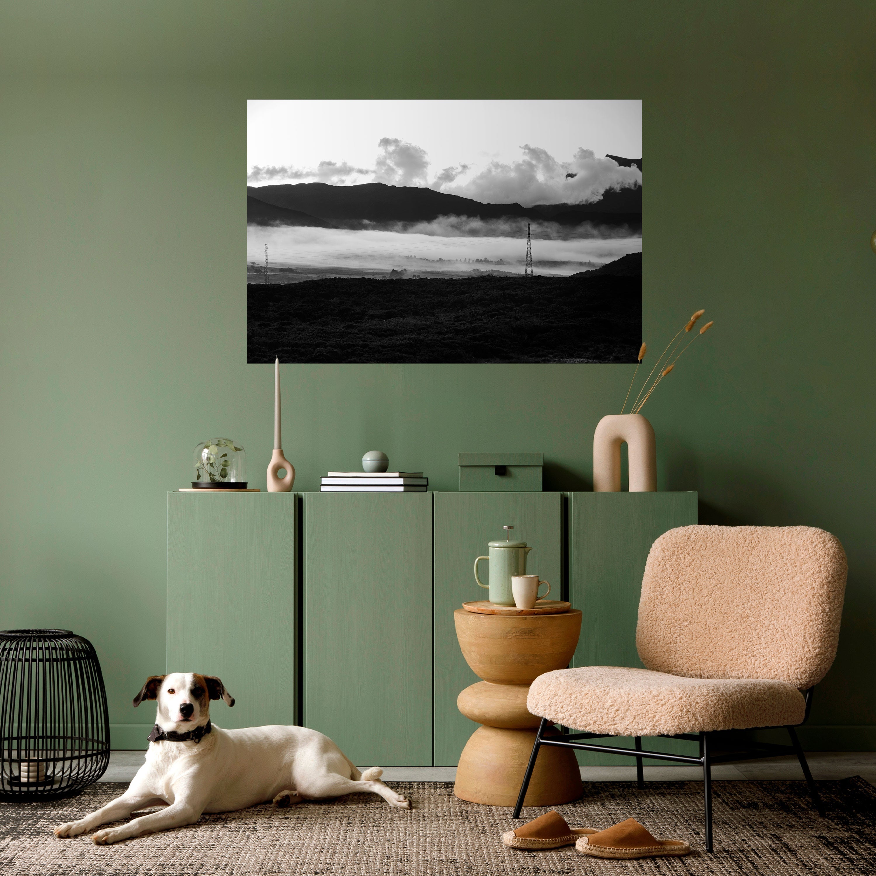 Affiche horizontale autocollante « MISTY MOUNTAIN RADIANCE »