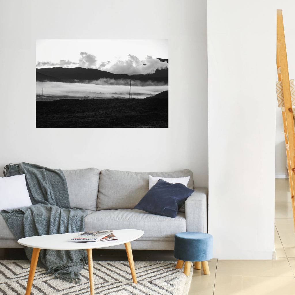 Affiche horizontale autocollante « MISTY MOUNTAIN RADIANCE »