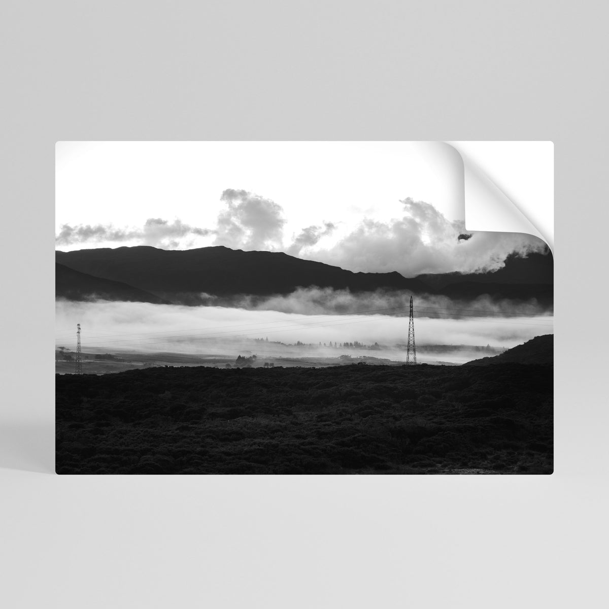 MISTY MOUNTAIN RADIANCE Peel and Stick Horizontal Poster