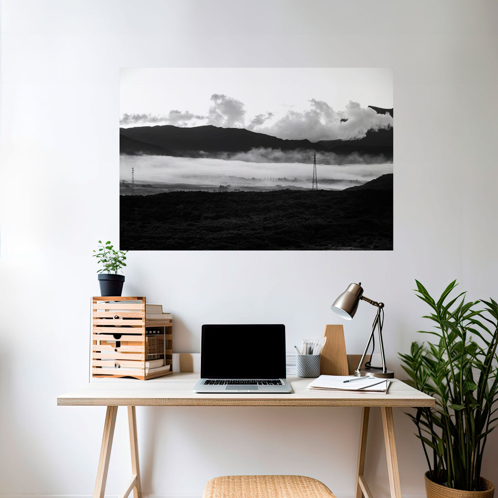 Affiche horizontale autocollante « MISTY MOUNTAIN RADIANCE »