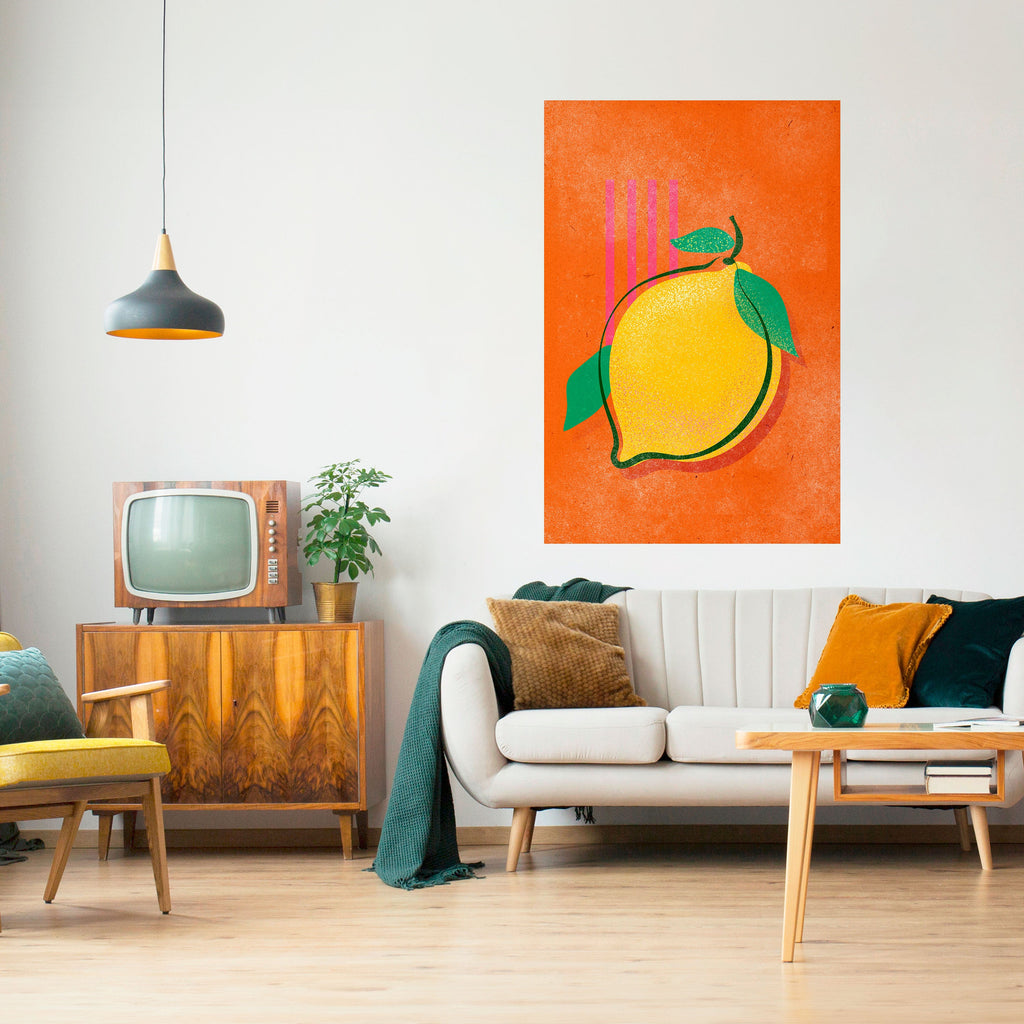 Affiche verticale à peler et coller « CITRON DÉLICIEUX »