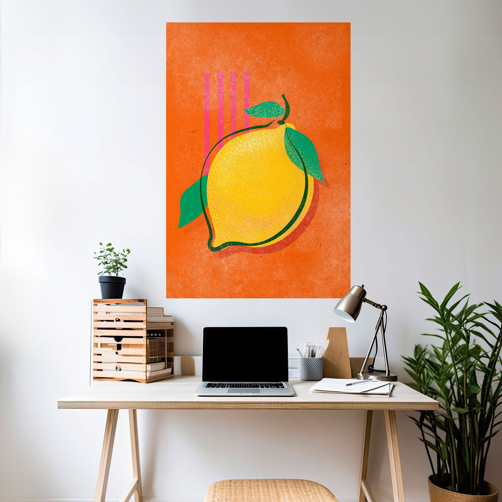 Affiche verticale à peler et coller « CITRON DÉLICIEUX »